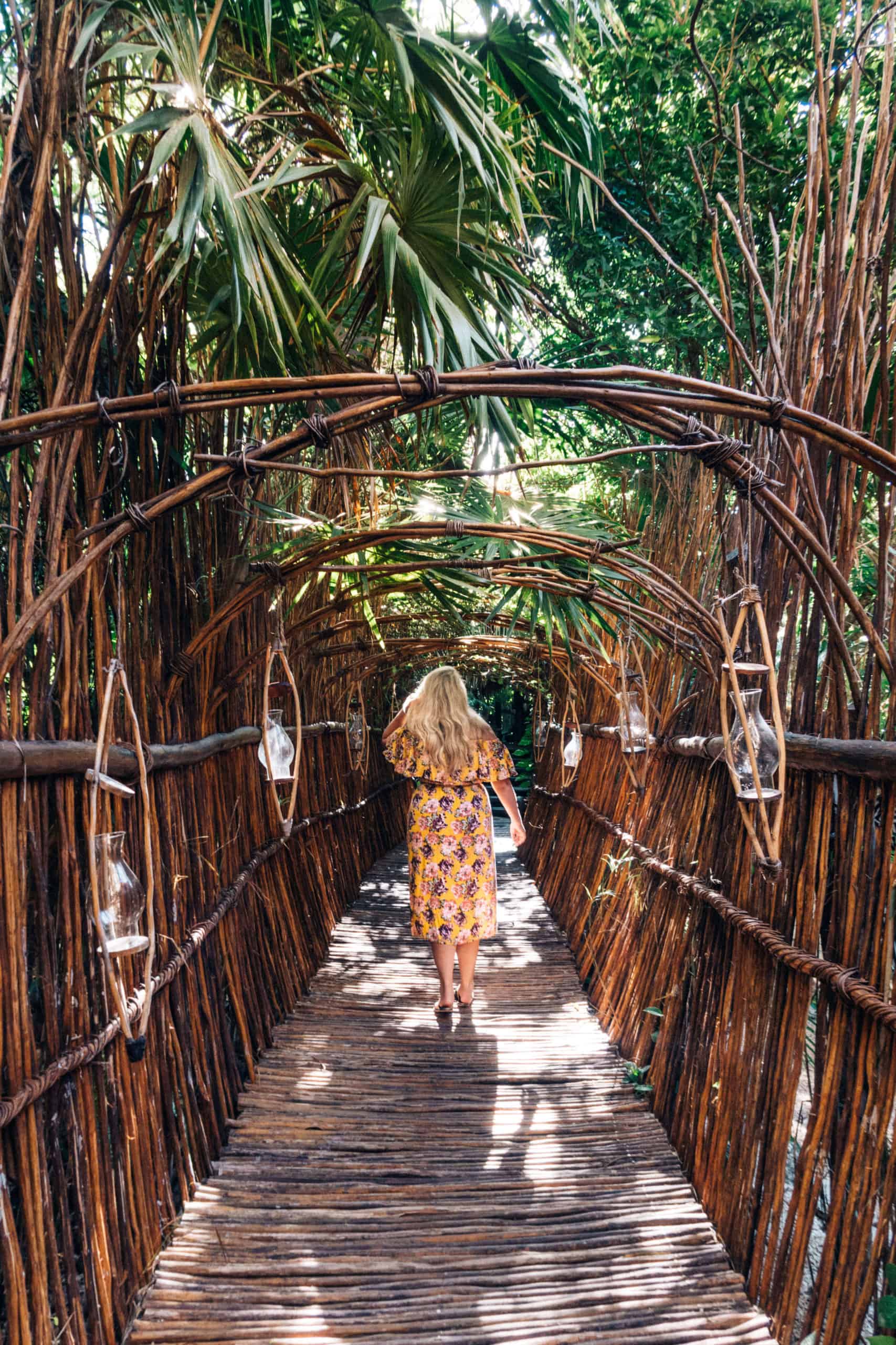 Entry way to Azulik hotel in Tulum, Mexico