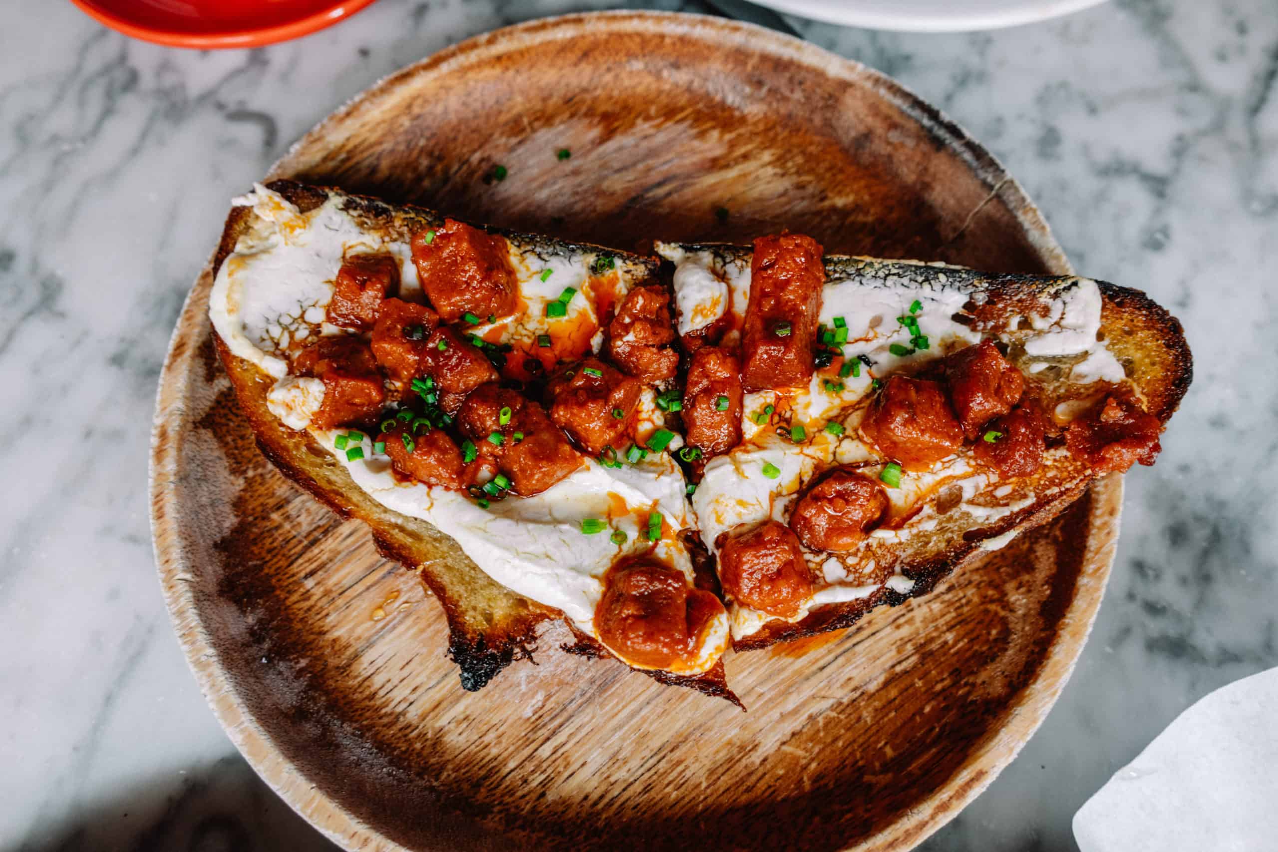 Sobrasada con queso at Malagón, Mercado y Tapería in Charleston, South Carolina