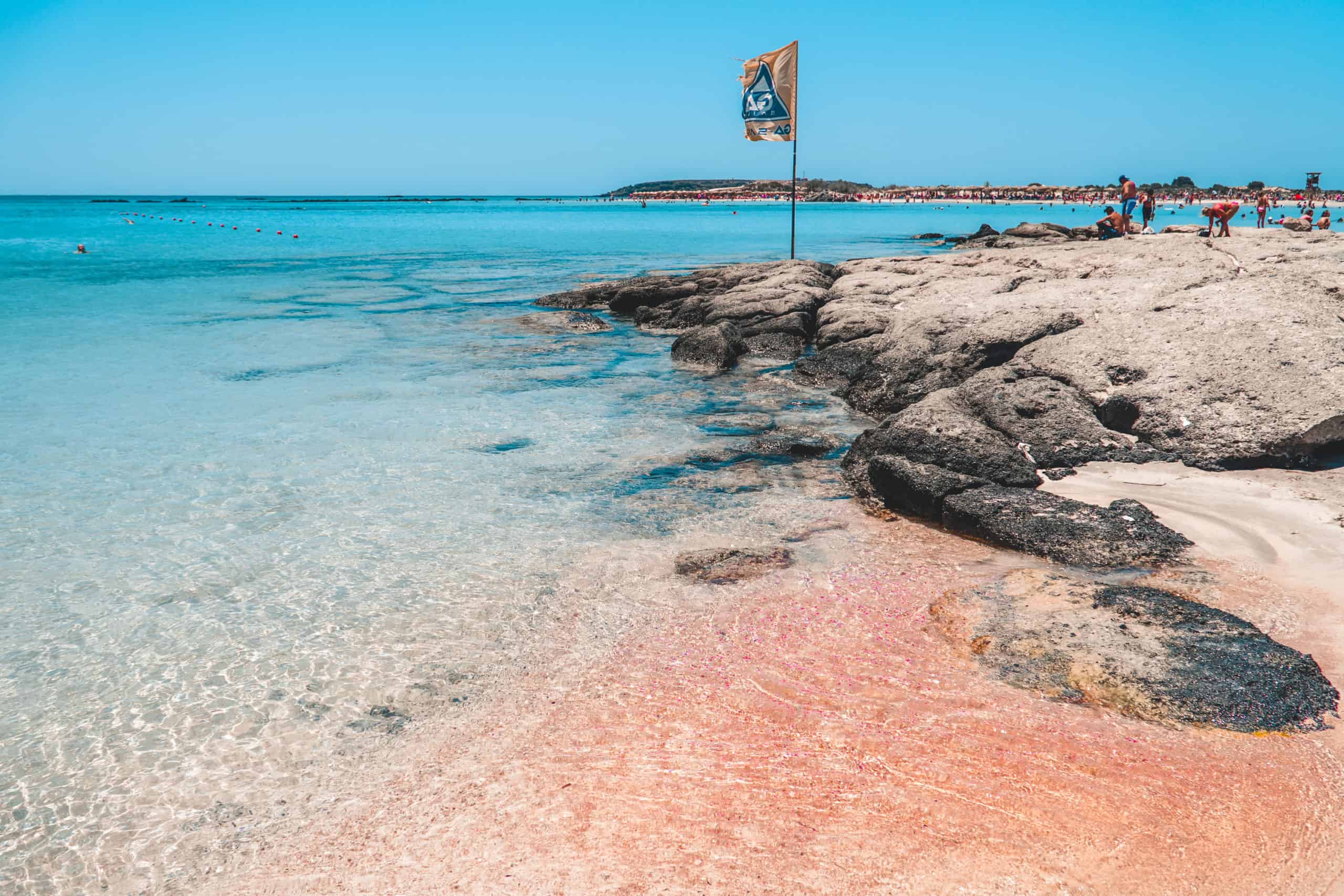Pink sand at Elafonissi Beach in Crete