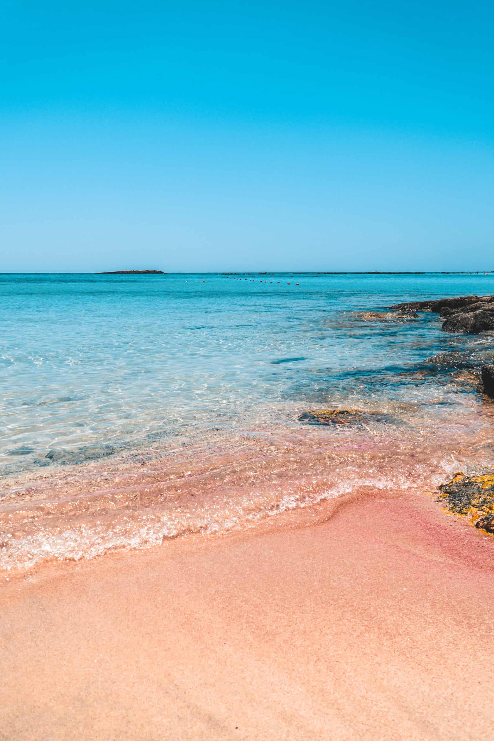 Pink sand at Elafonissi Beach in Crete