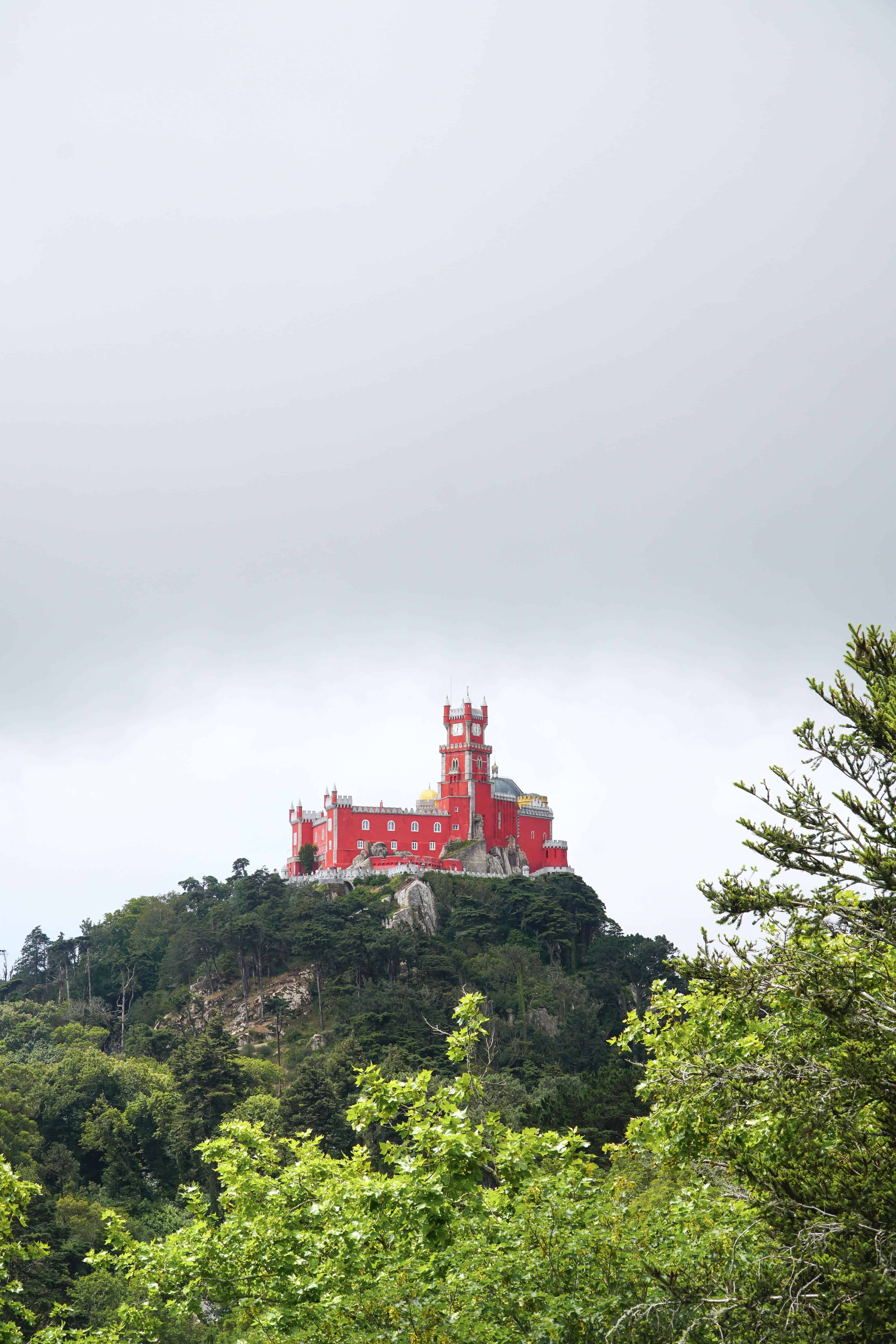 Tips for Visiting Pena Palace in Sintra Portugal | View of Pena Palace from Castle of the Moors | The Republic of Rose