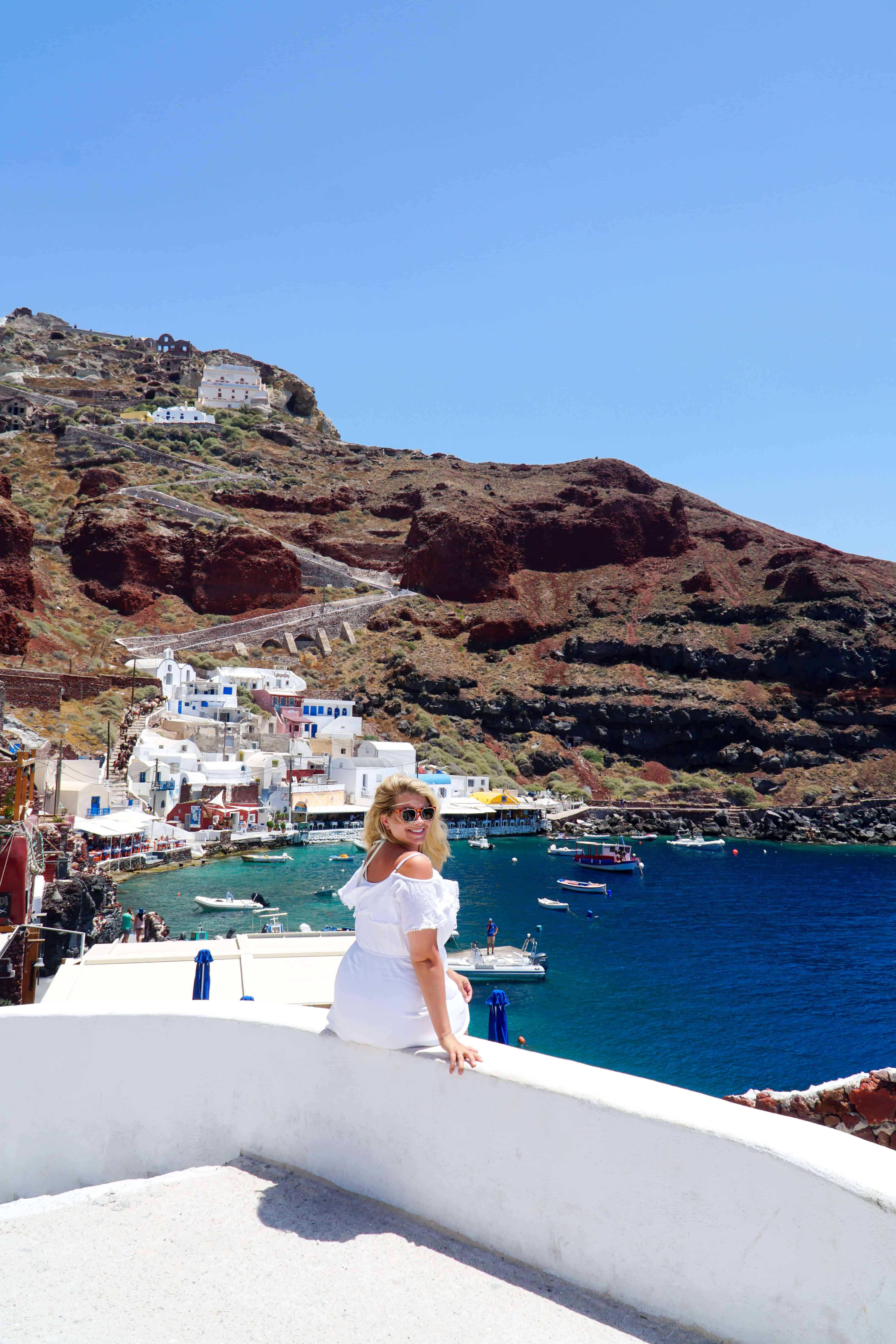 Santorini in 20 Photos | Ammoudi Bay view | The Republic of Rose