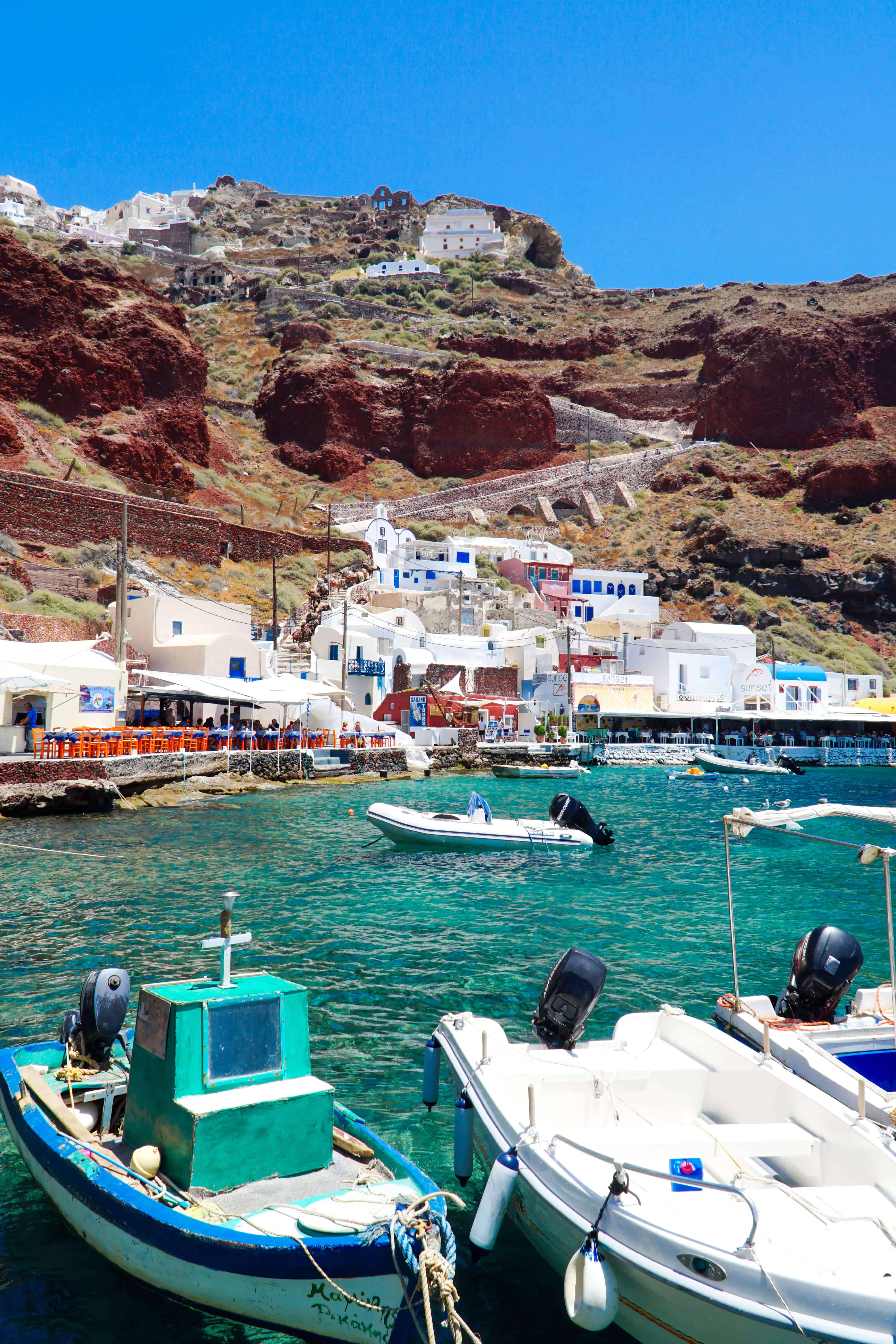 Santorini in 20 Photos | Ammoudi Bay view | The Republic of Rose