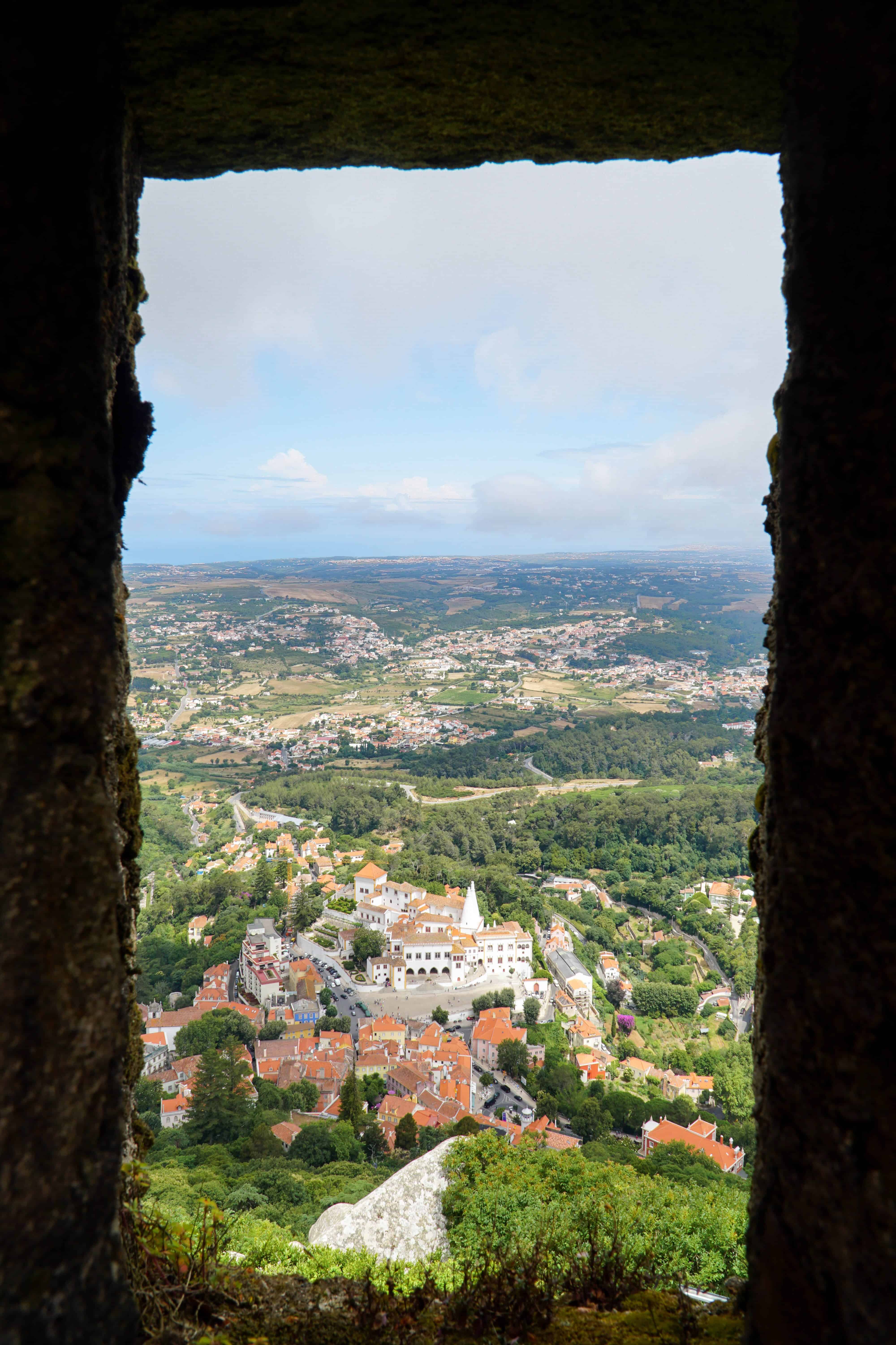 Tips for Visiting Castle of the Moors Sintra Portugal | View of National Palace of Sintra from the castle window | The Republic of Rose