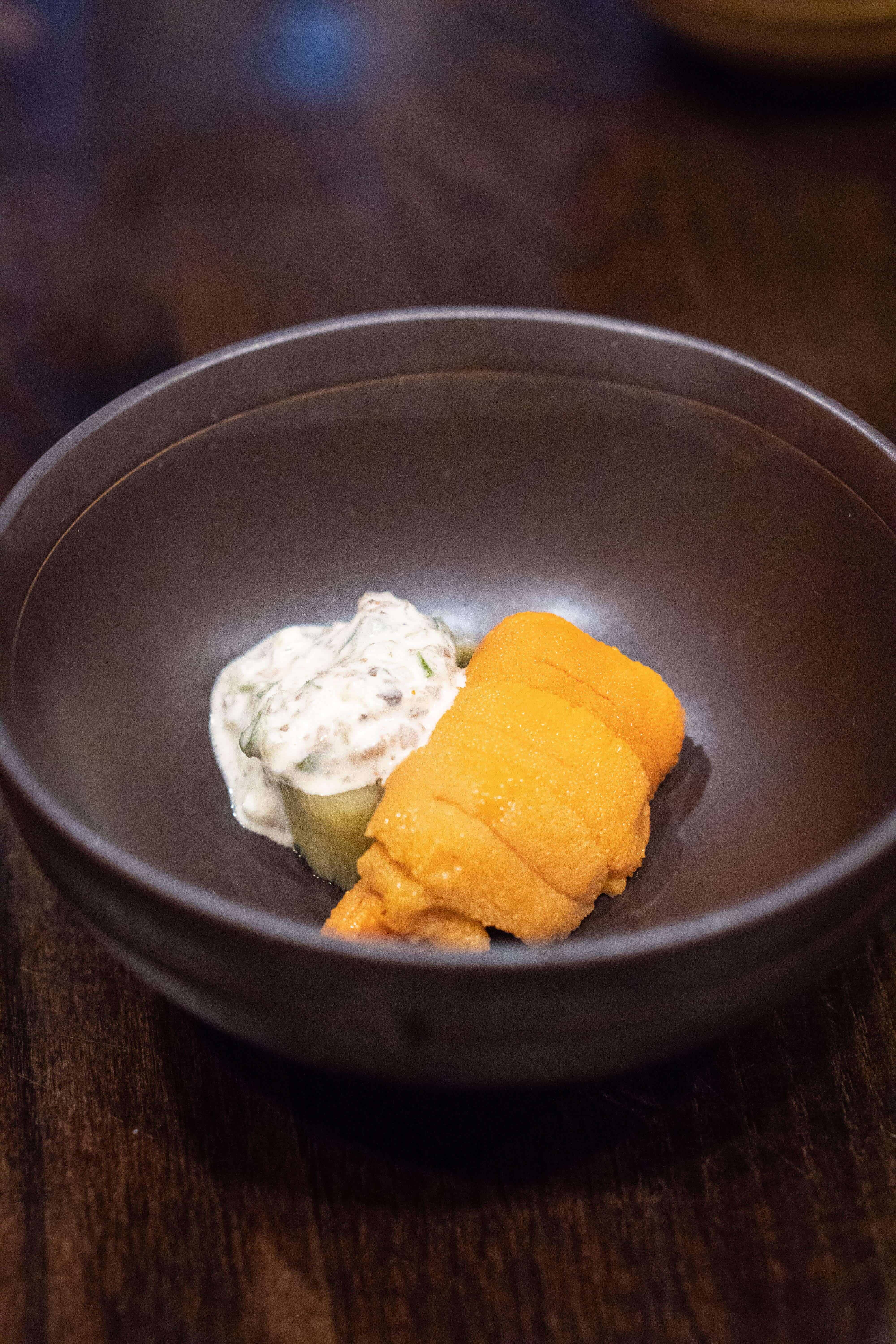 DINING AT YAMAKASE IN L.A. | uni and Japanese eggplant | The Republic of Rose