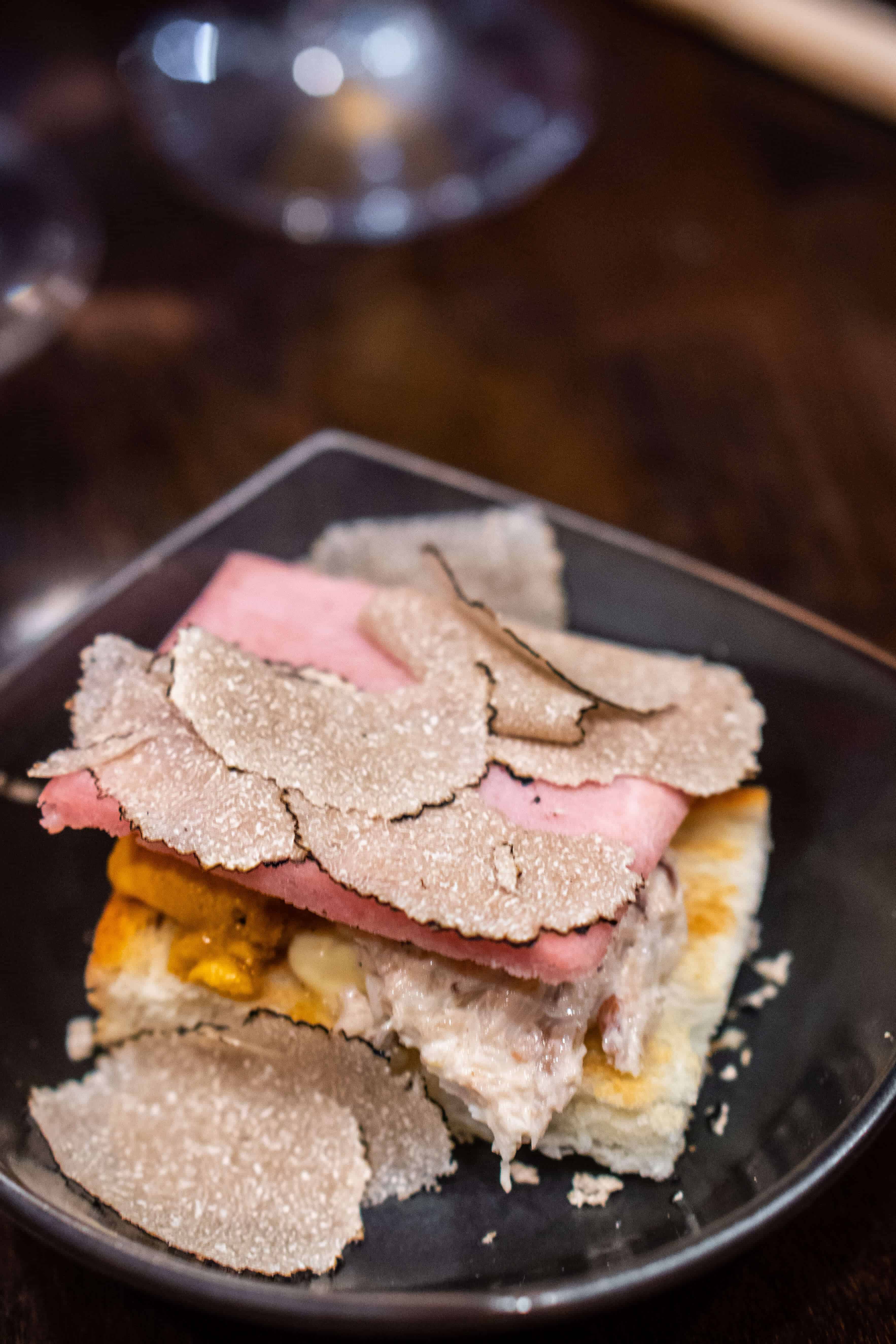 DINING AT YAMAKASE IN L.A. | frozen toro, uni, blue crab, summer truffle on brioche | The Republic of Rose
