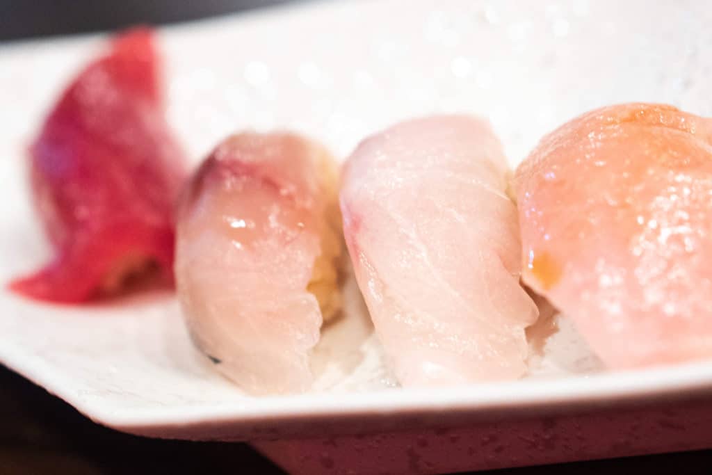 DINING AT YAMAKASE IN L.A. | nigiri: bluefin, Spanish maketal, sea birch, toro | The Republic of Rose