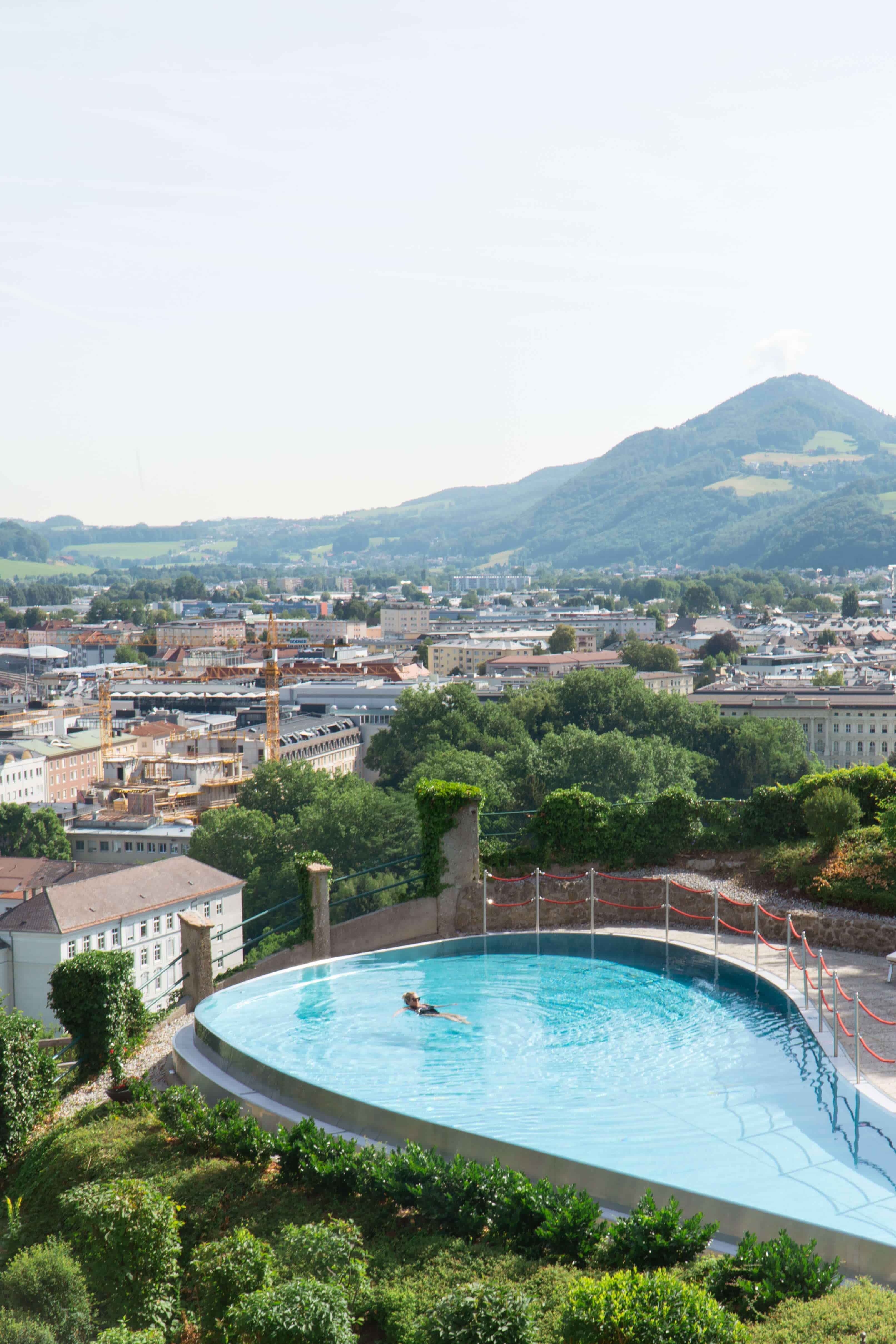 How to Spend One Day in Salzburg Austria | Pool at Hotel Schloss Mönchstein | The Republic of Rose | #Travel #Salzburg #Austria #Europe