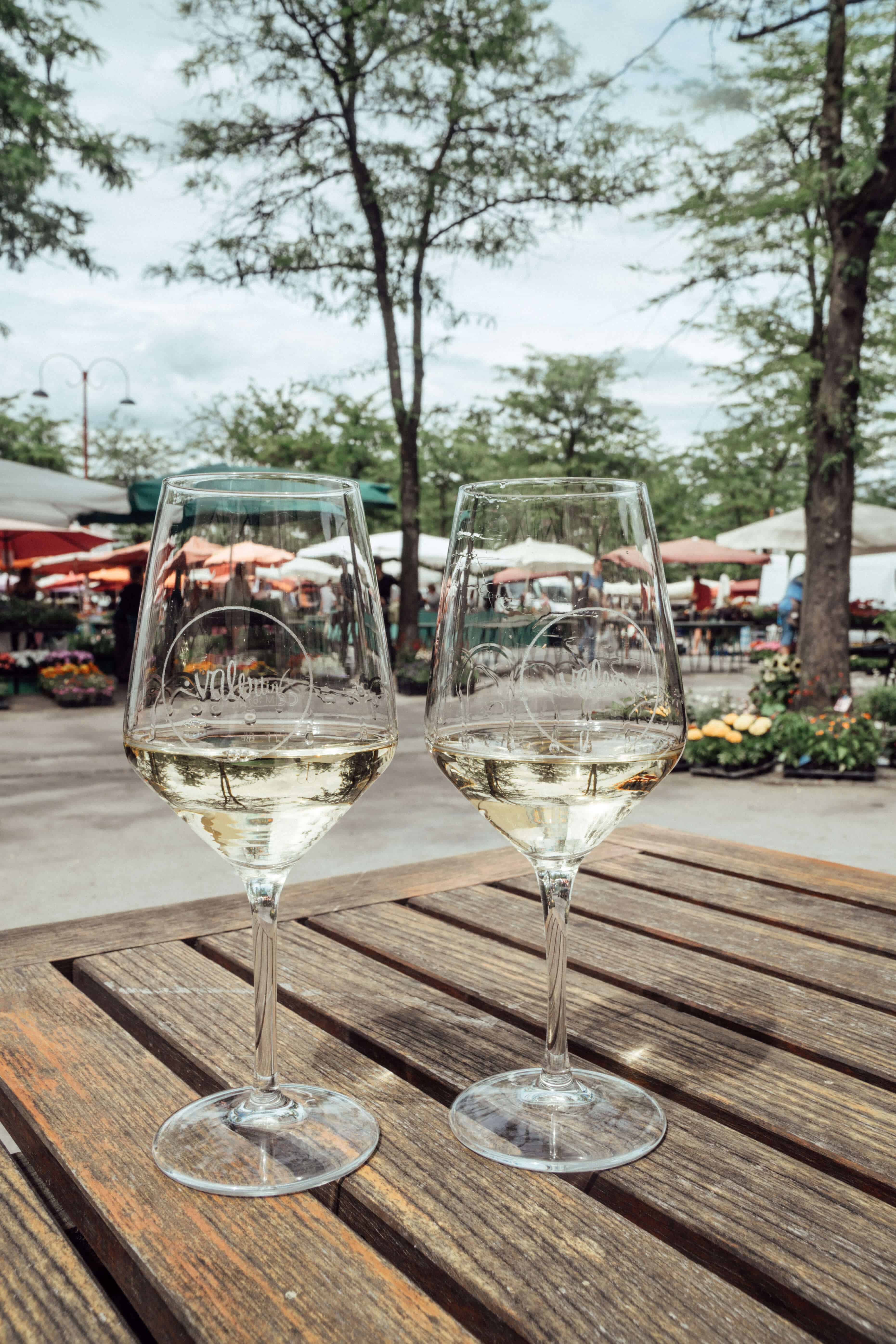 How to Spend One Day in Ljubljana Slovenia | Wine in market square | The Republic of Rose | #Ljubljana #Slovenia #Travel #Europe