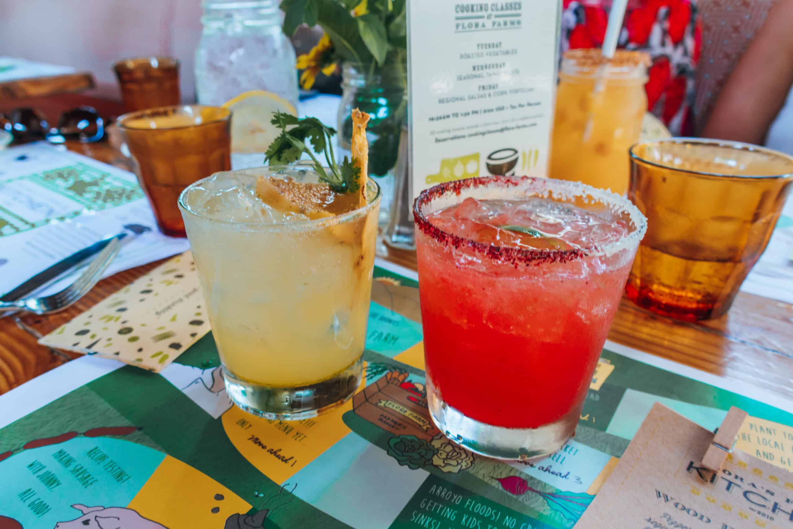Cocktails at Flora Farms in Cabo, Mexico