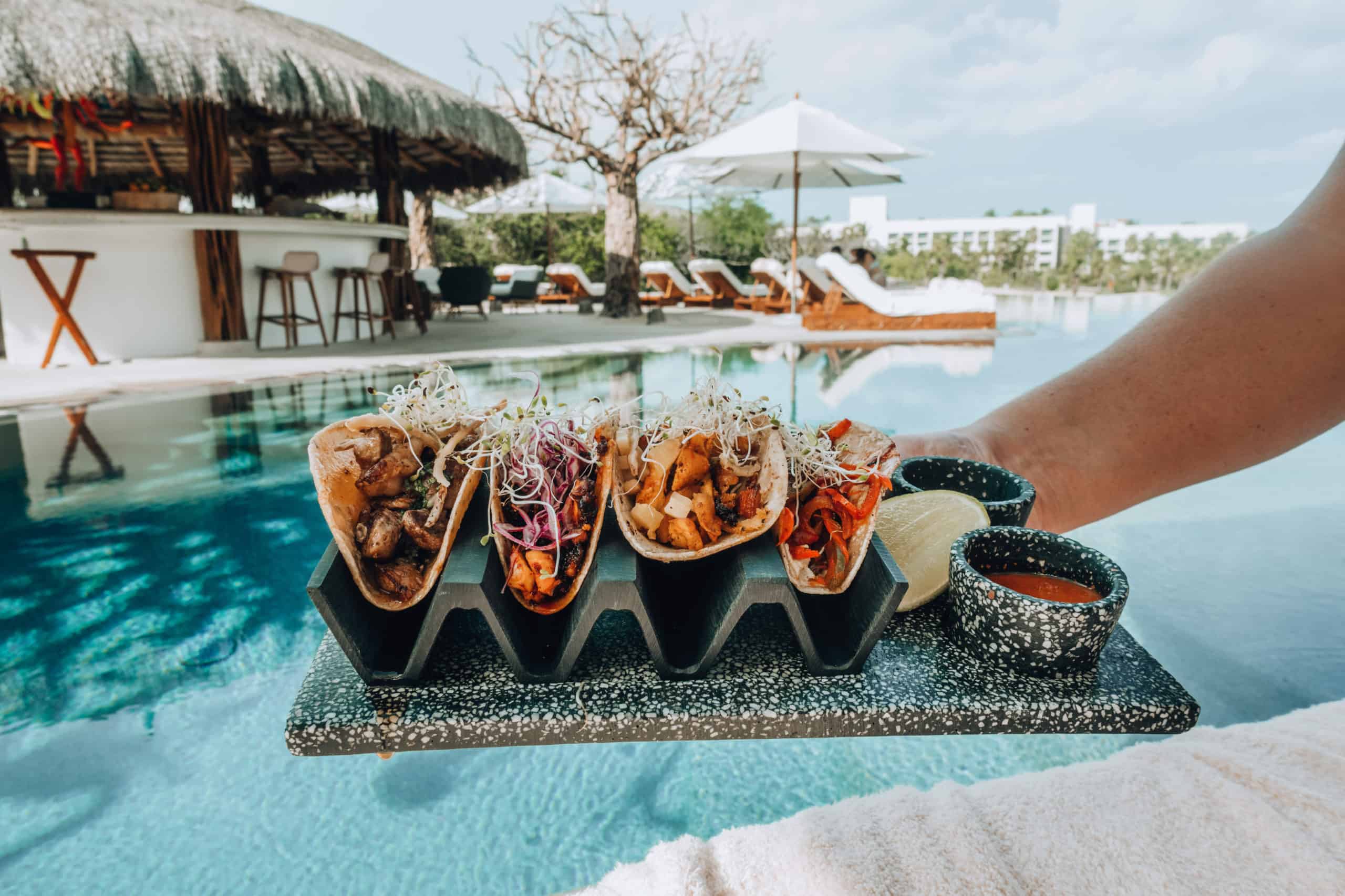 Poolside tacos at Las Ventanas Los Cabos