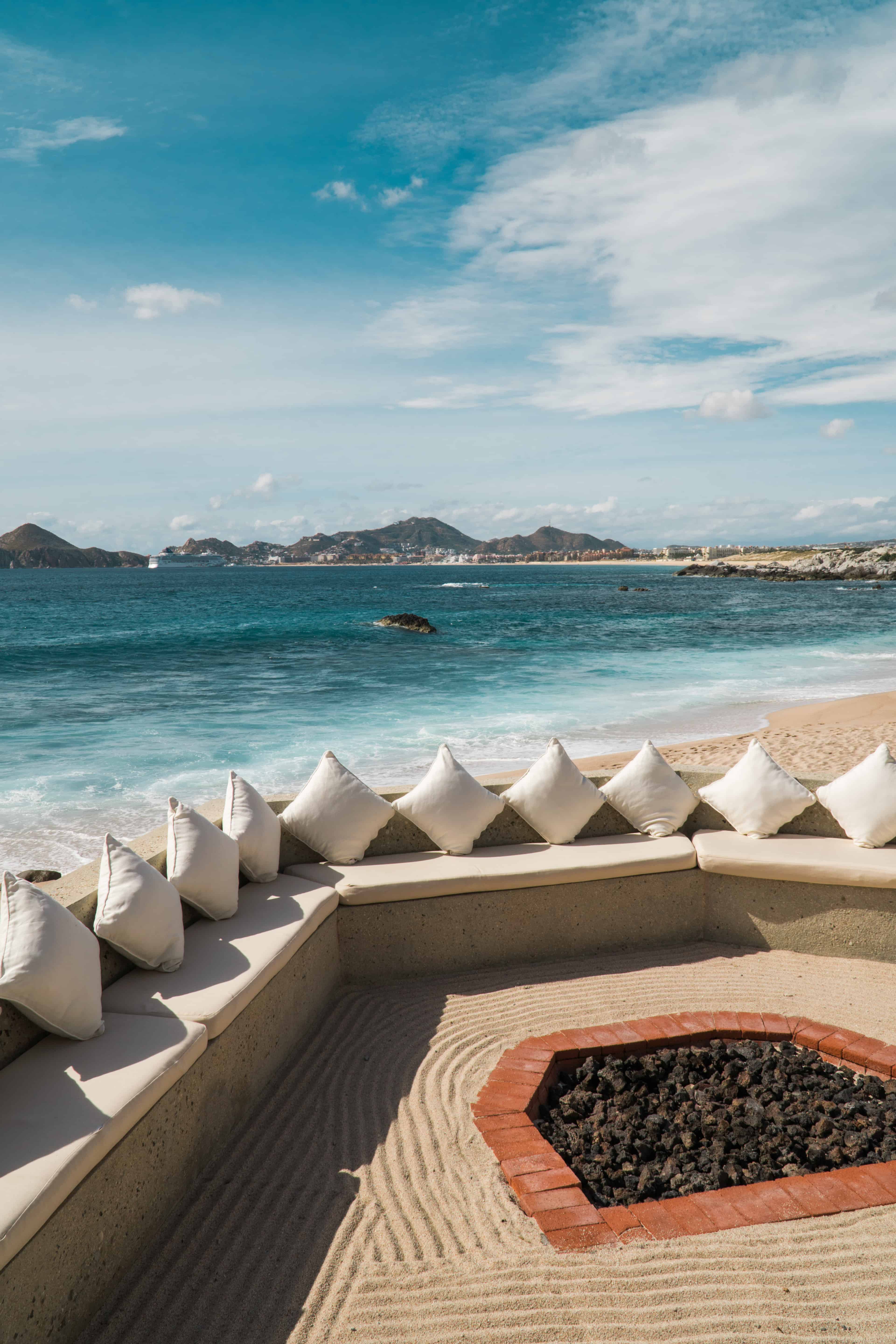 Beach lounge area at the Cape Thompson | THE ULTIMATE GUIDE TO CABO SAN LUCAS MEXICO | The Republic of Rose