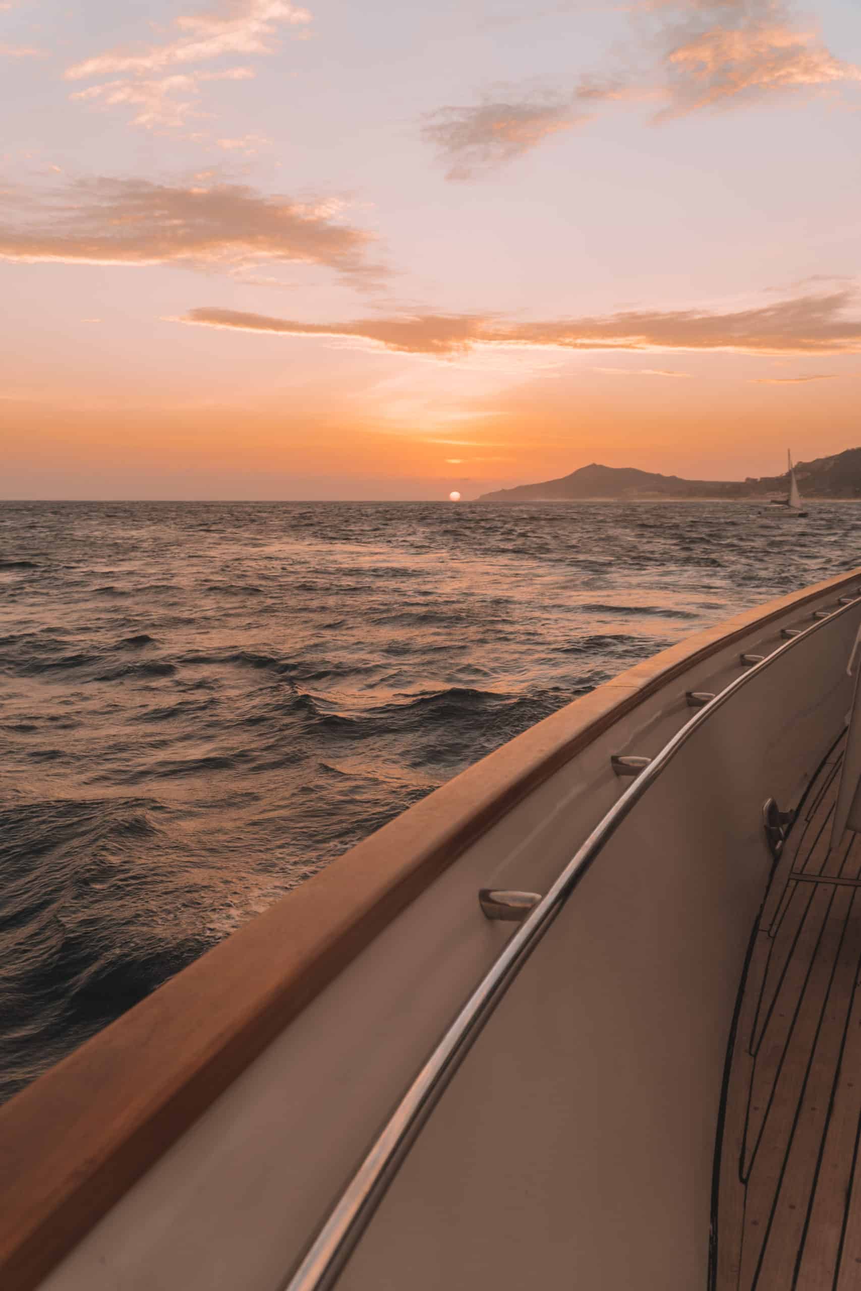 Sunset views from Contessa Yacht in Cabo San Lucas, Mexico