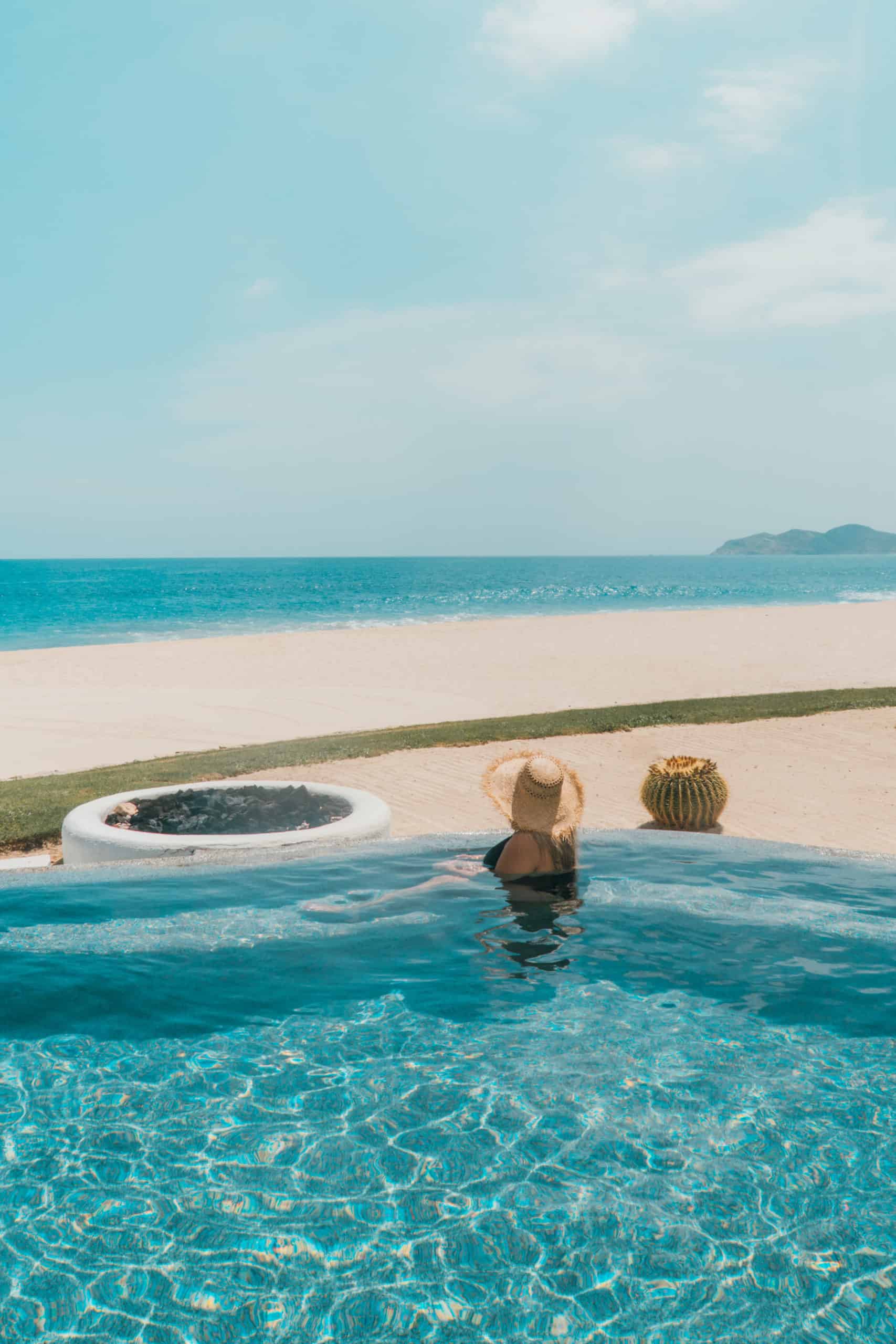 Pool area of the one bedroom ocean front villa at Las Ventanas Los Cabos