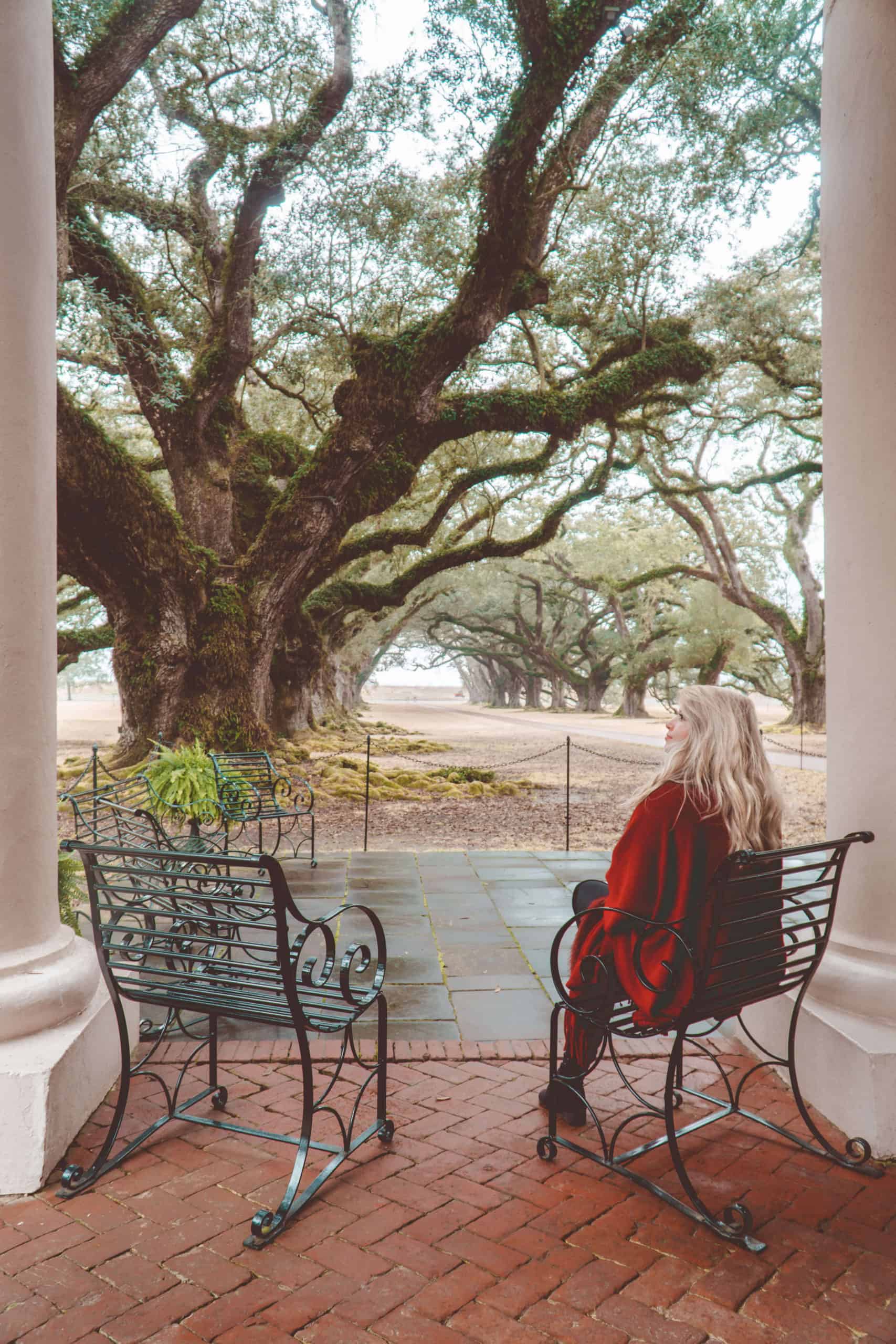 Outdoor chairs at the Big House | Staying Overnight at Oak Alley Plantation in Louisiana | The Republic of Rose