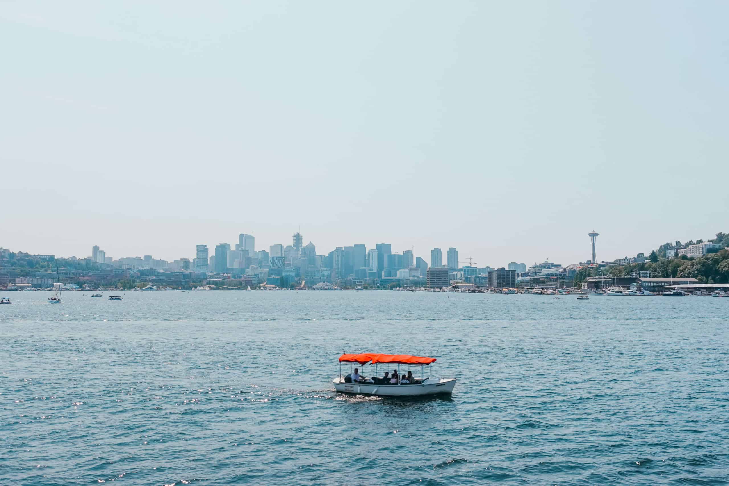 Seattle skyline from Lake Union on a Duffy boat | The Ultimate First-Timer's Guide to Seattle | The Republic of Rose