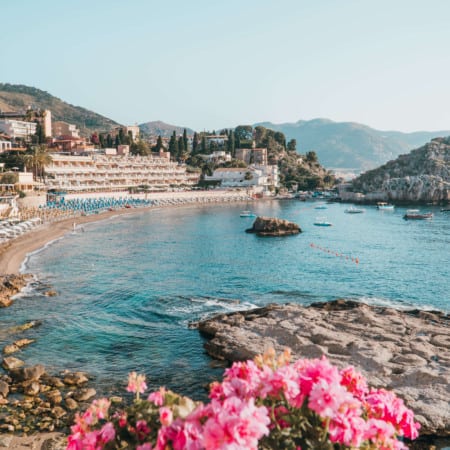 Bay of Mazzarò view from Belmond Villa Sant'Andrea | Staying at the Belmond Hotel Grand Timeo Vs. Belmond Villa Sant’Andrea | The Republic of Rose