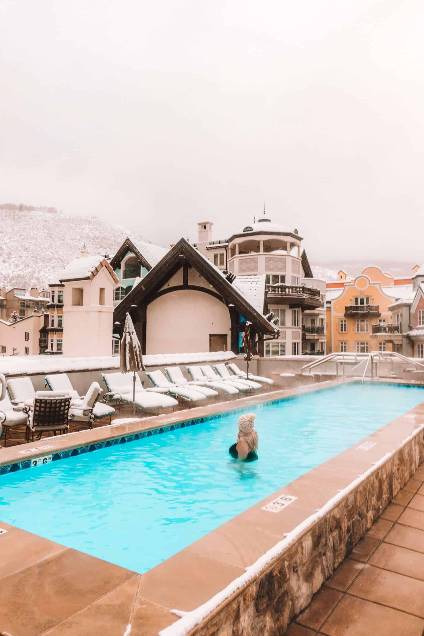 Heated pool at the Arrabelle hotel | The Ultimate Guide to Vail, Colorado