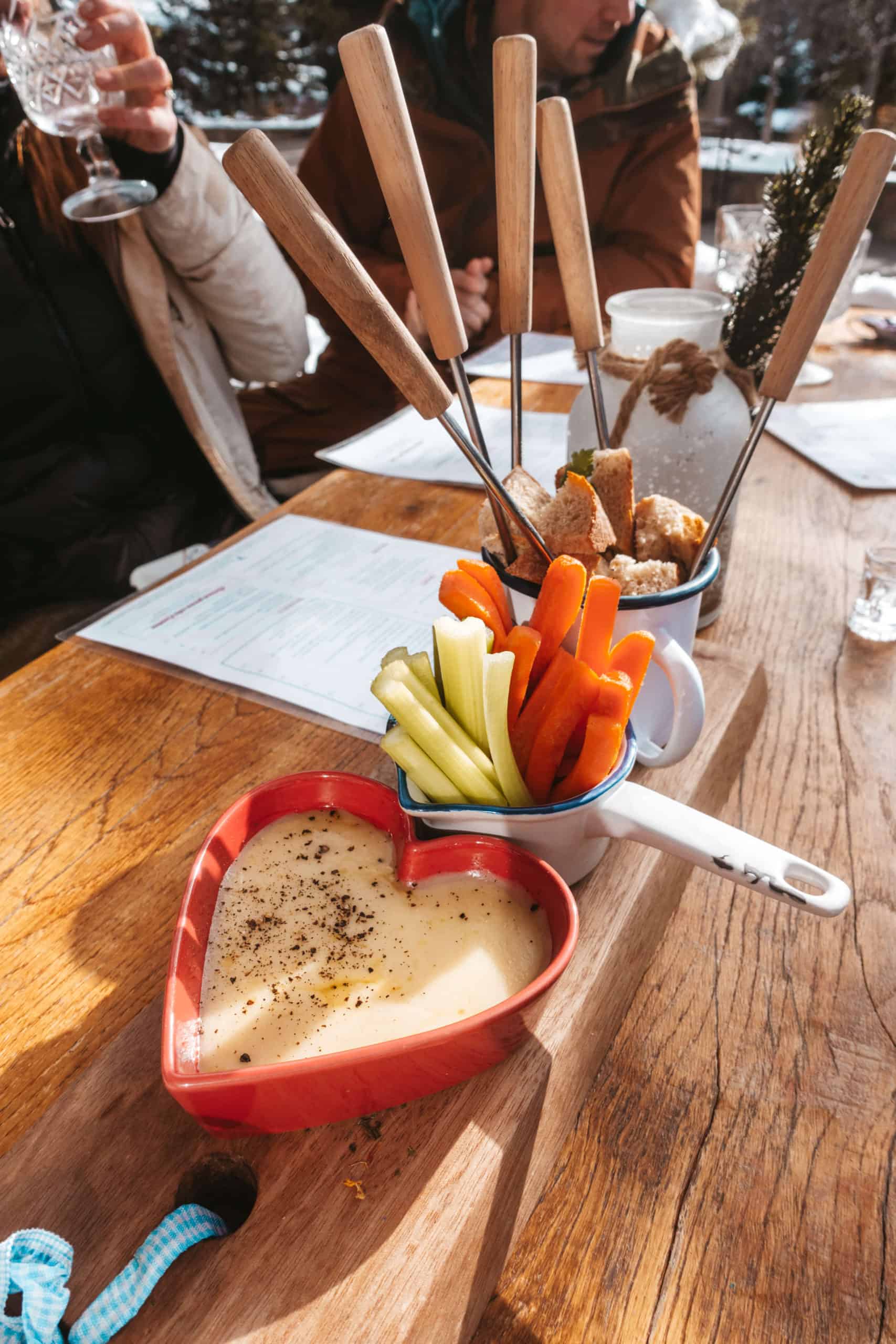 Heart shaped fondue at Alpenrose | The Ultimate Guide to Vail, Colorado