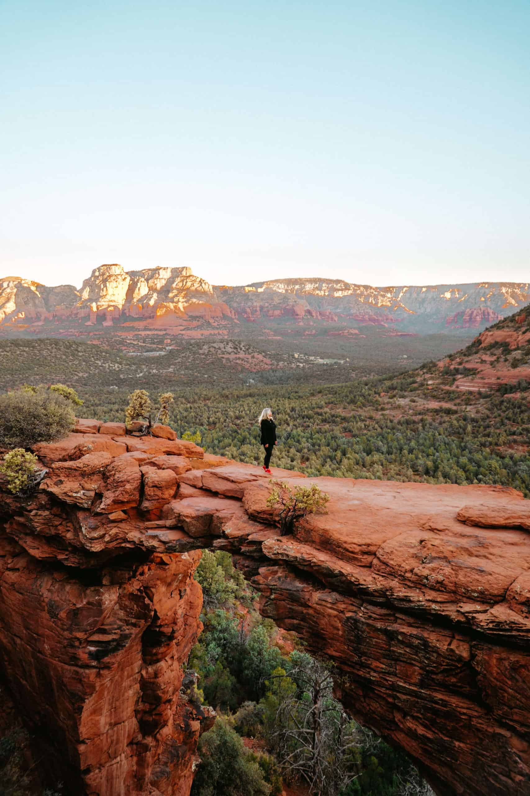 Walking across Devil's Bridge in Sedona, Arizona