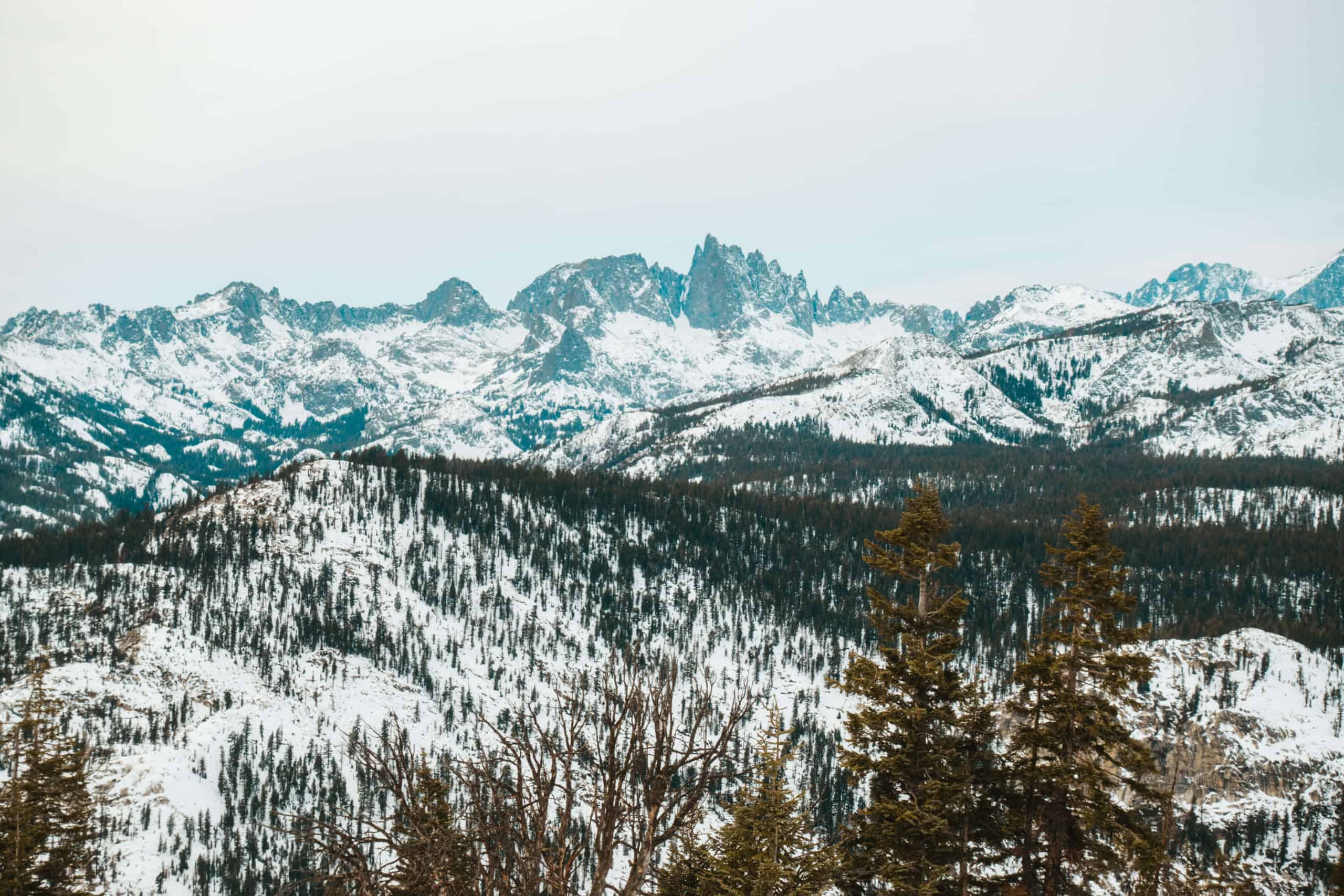 Mammoth minarets seen from the snowmobile tour | The Ultimate Guide to Mammoth Lakes in the Winter