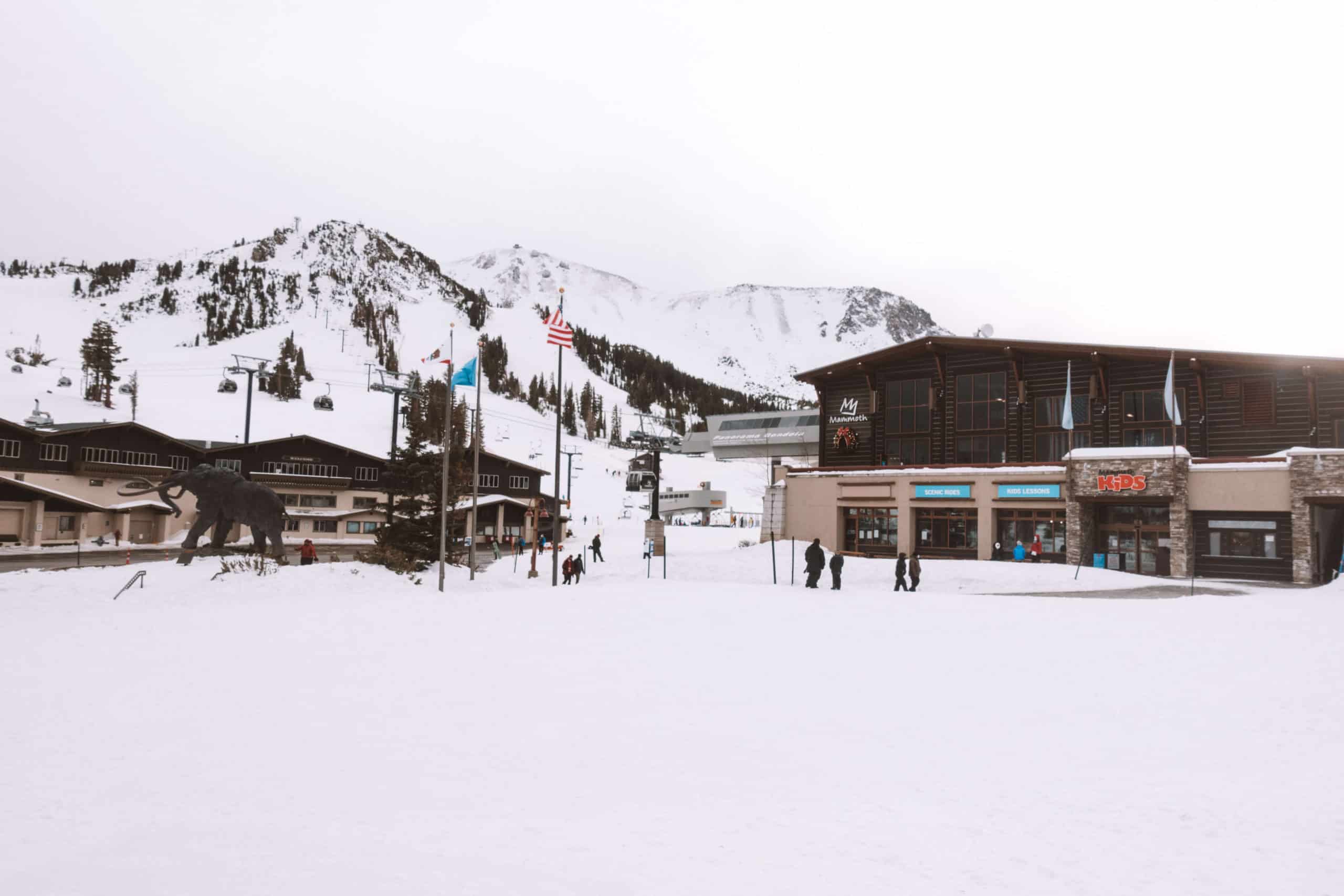 Main Lodge area at Mammoth Mountain Resort | The Ultimate Guide to Mammoth Lakes in the Winter