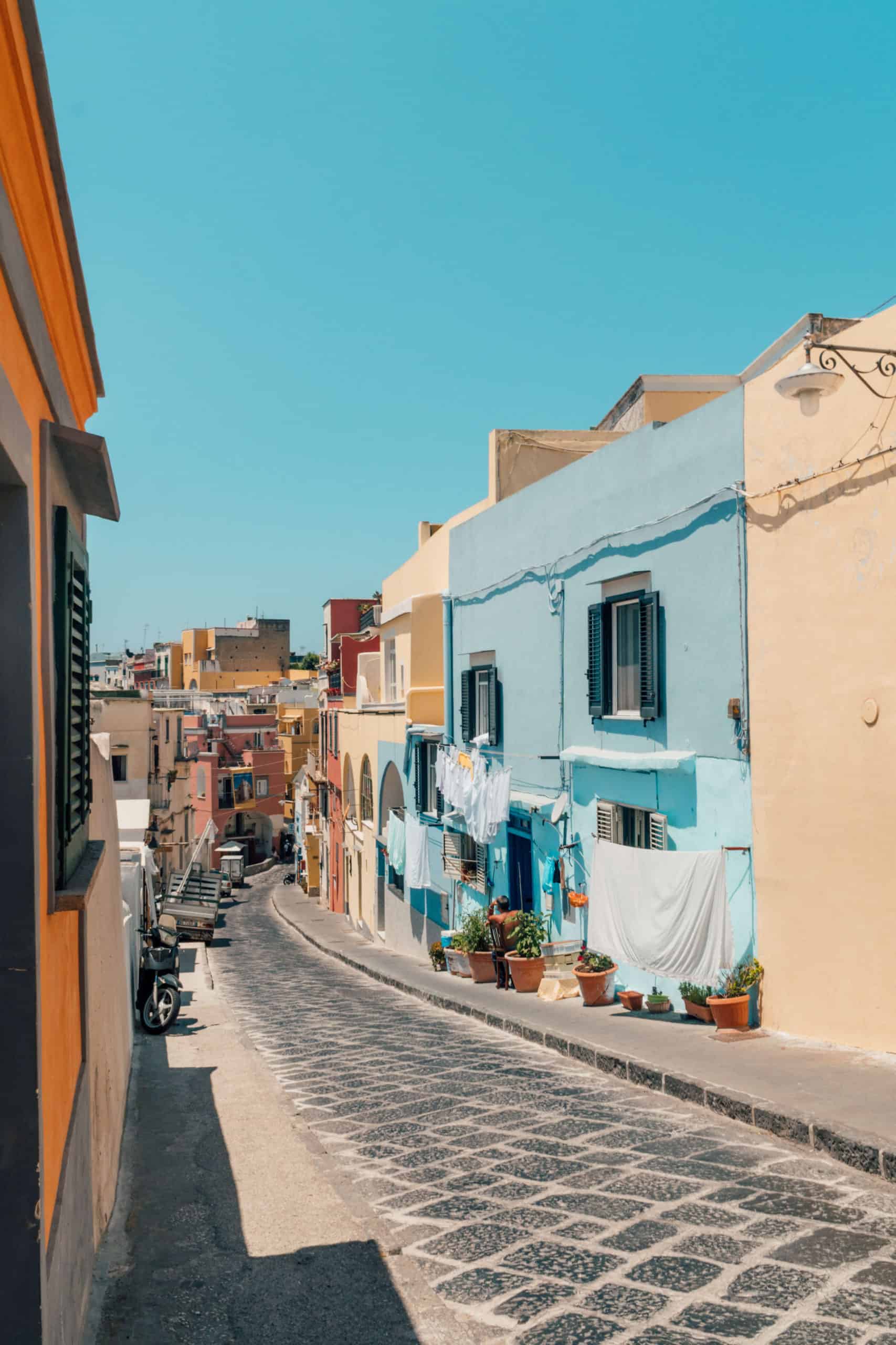 Colorful streets of Procida, Italy