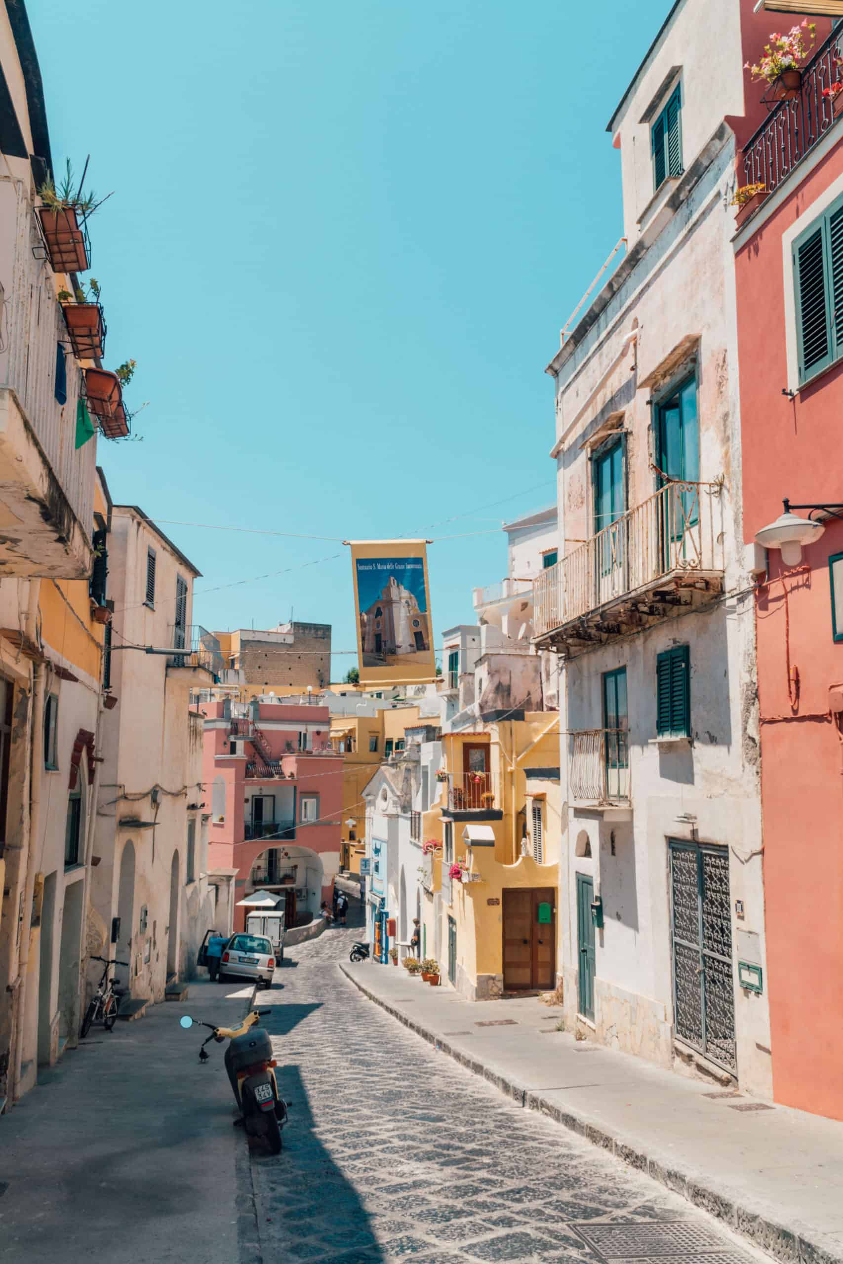 Colorful streets of Procida, Italy