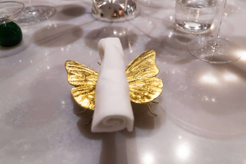 Butterfly napkin holder at Dani Maison in Ischia, Italy