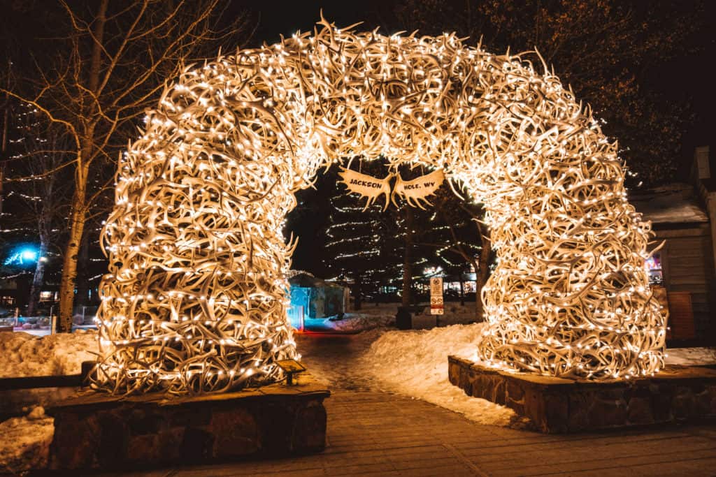 Elk horn arch at the town square in Jackson Hole, Wyoming