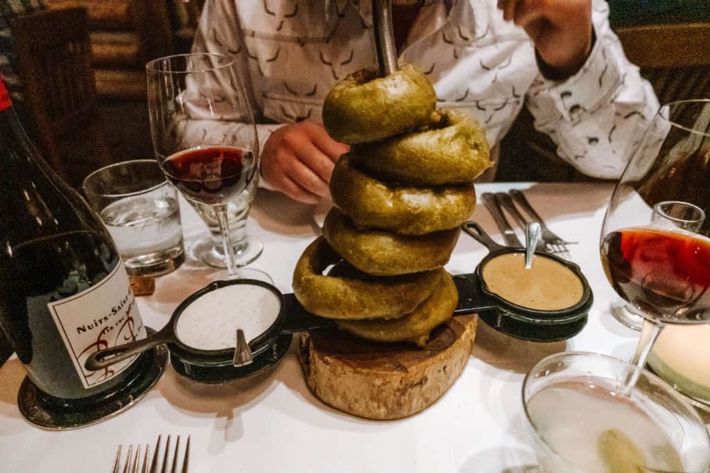 Onion rings at Snake River Grill in Jackson Hole, Wyoming