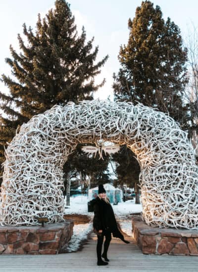Elk horn arch at the town square in Jackson Hole, Wyoming