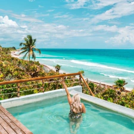 Rooftop pool at Casa Mam in Sian Ka'an, Tulum, Mexico