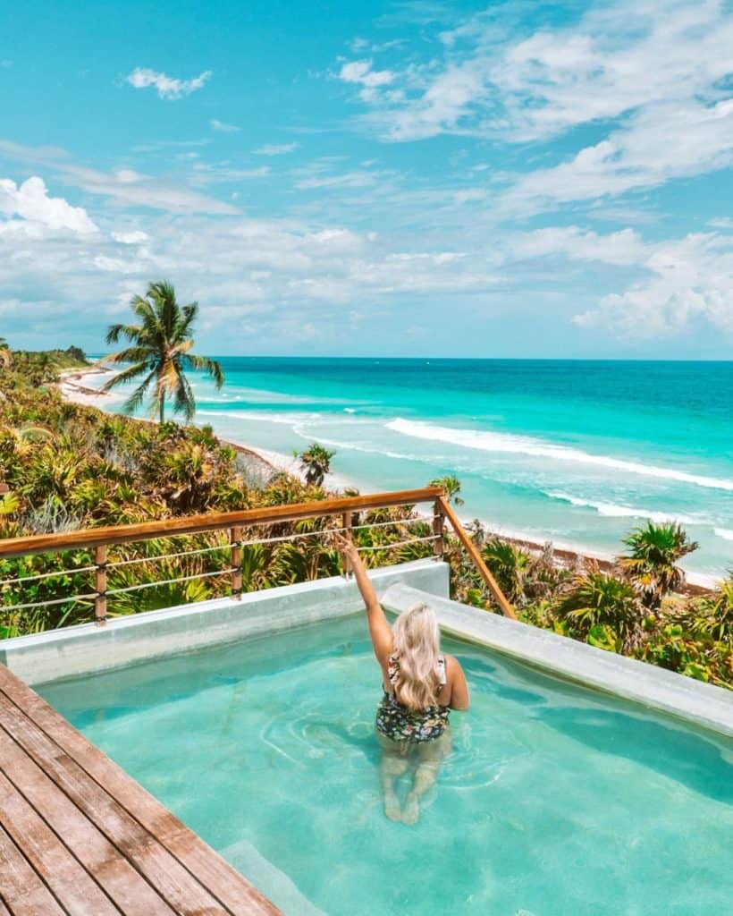 Rooftop pool at Casa Mam in Sian Ka'an, Tulum, Mexico