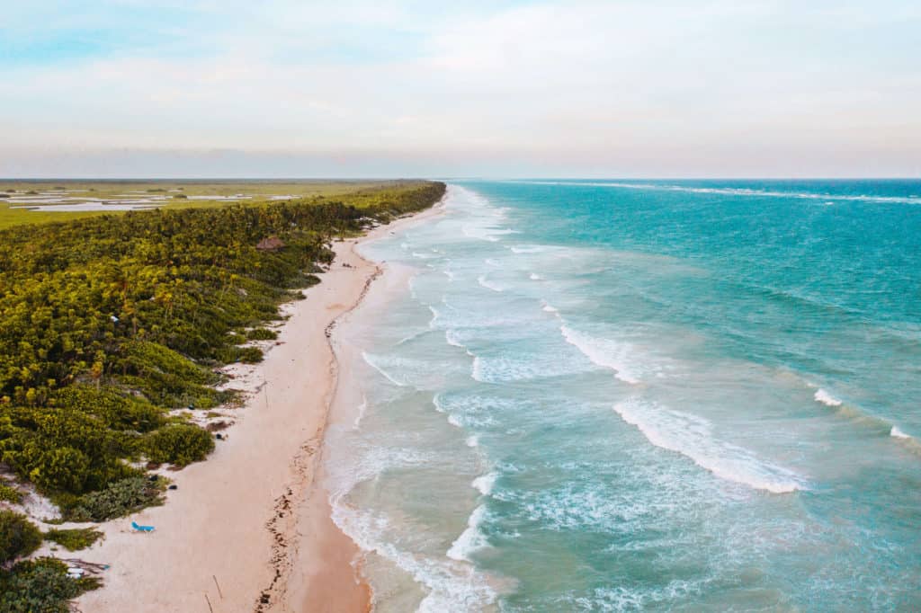 Coastal views from the Sian Ka'an Biosphere Reserve in Mexico