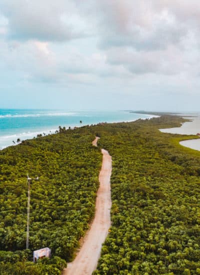 Northern coastal Sian Ka'an from above