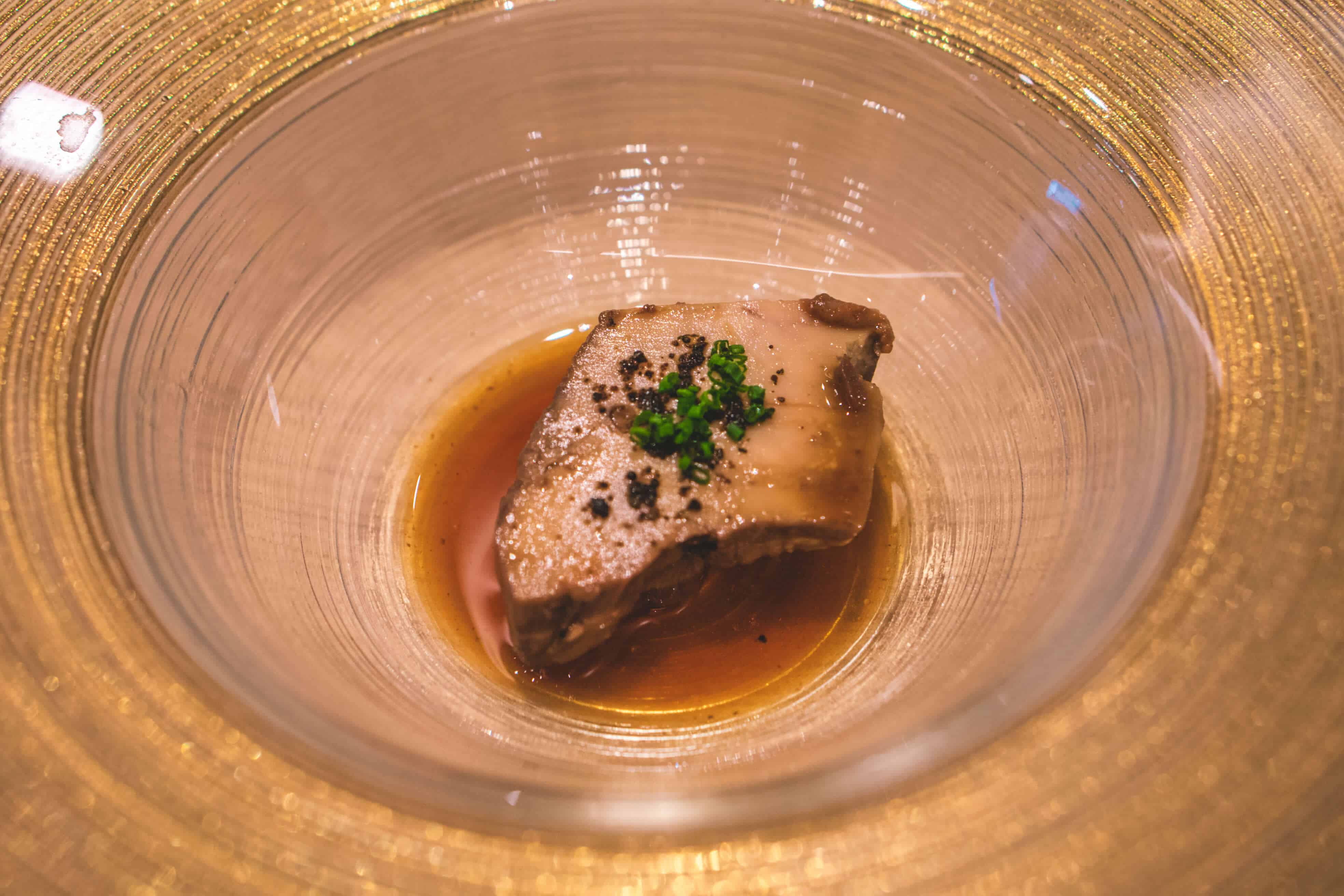 Ankimo (monkfish liver) with a red wine sauce | Dining at Sushi Ginza Onodera in Los Angeles