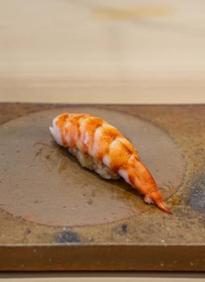 Japanese shrimp nigiri | Dining at Sushi Ginza Onodera in Los Angeles