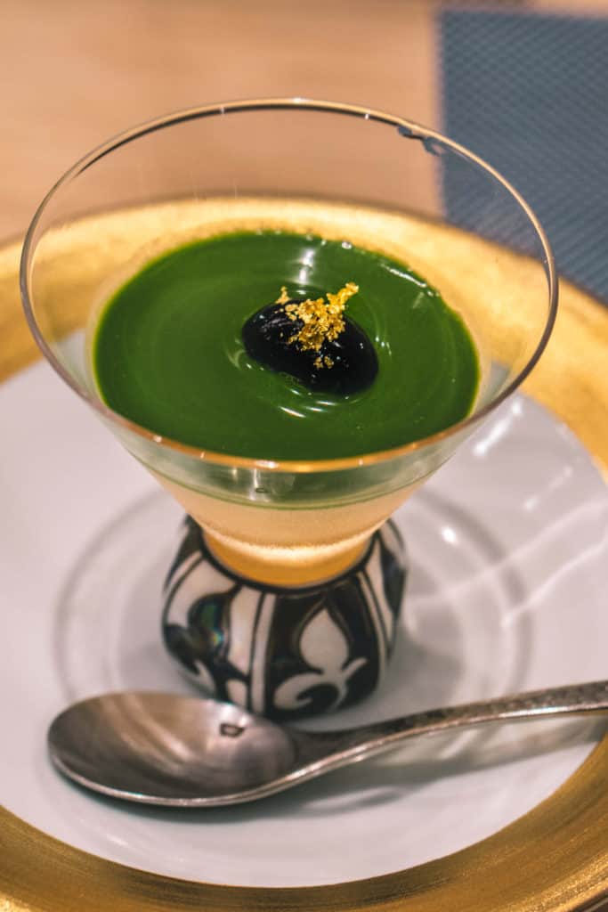 Matcha Panna Cotta | Dining at Sushi Ginza Onodera in Los Angeles