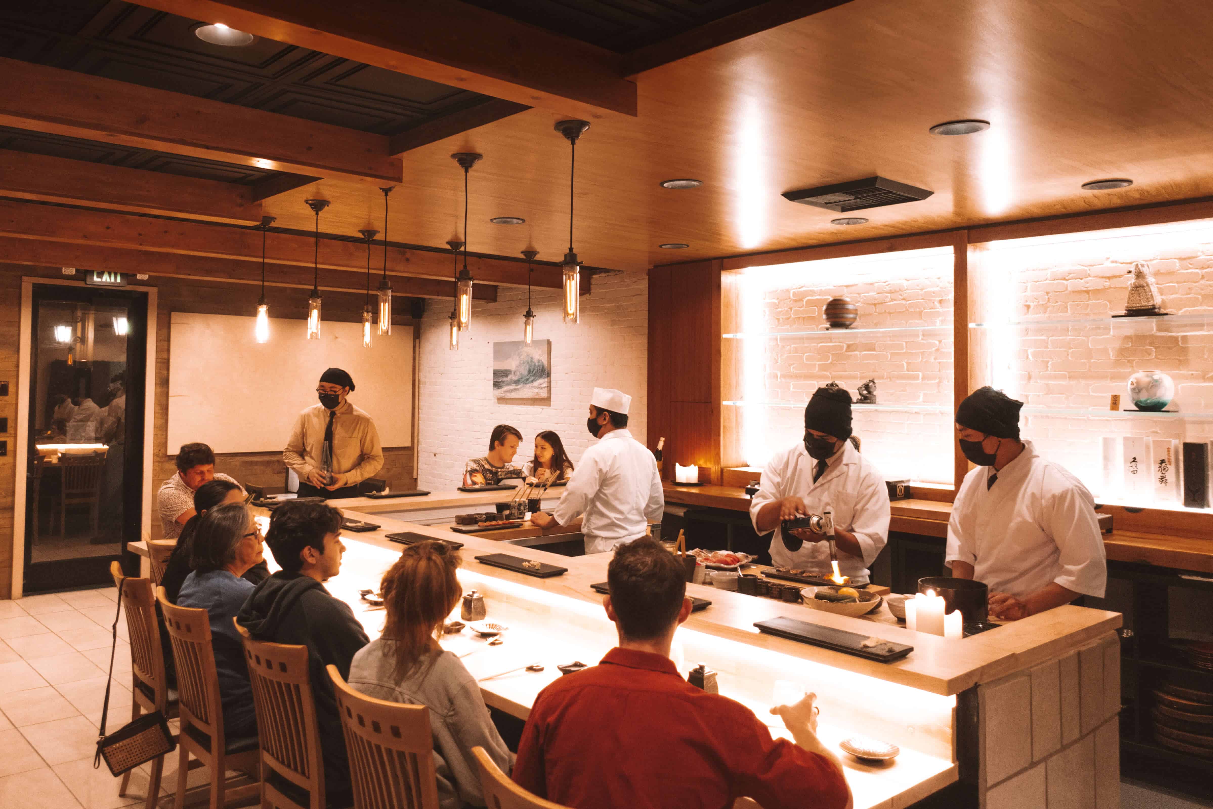 Sushi bar at Rebel Omakase in Laguna Beach