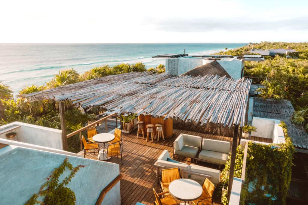 Rooftop seating area at Casa Mam