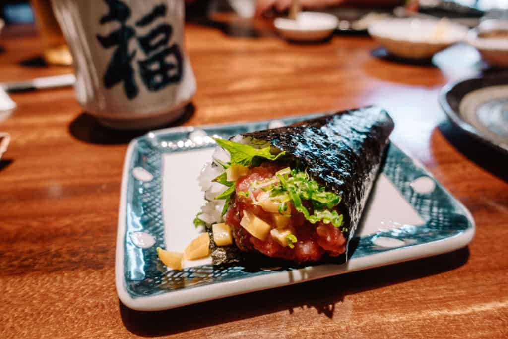 Toro hand roll | Dining at Ootoro Sushi in Irvine, California