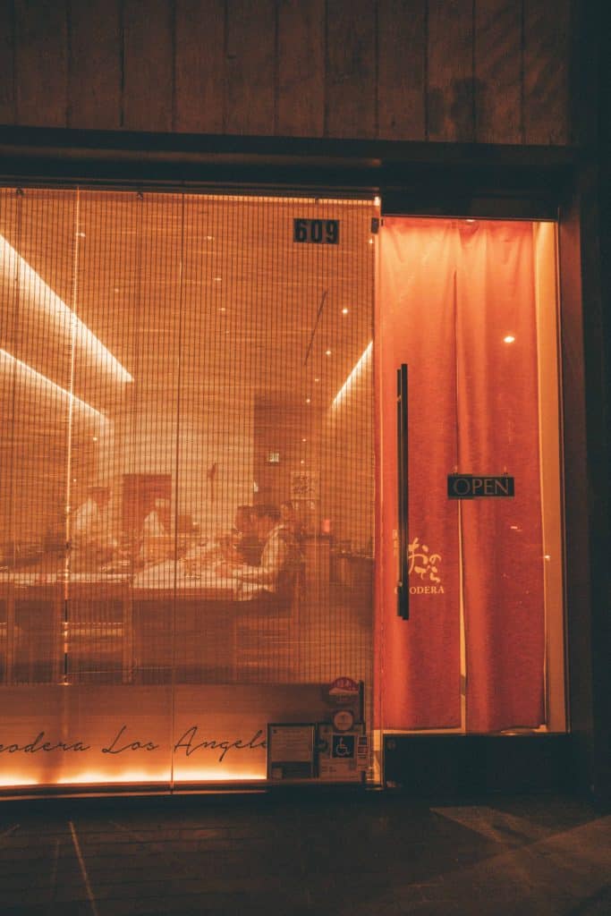 Entrance of Sushi Ginza Onodera in Los Angeles