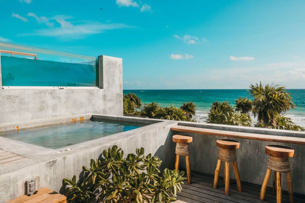 Rooftop views at Casa Mam in Sian Ka'an