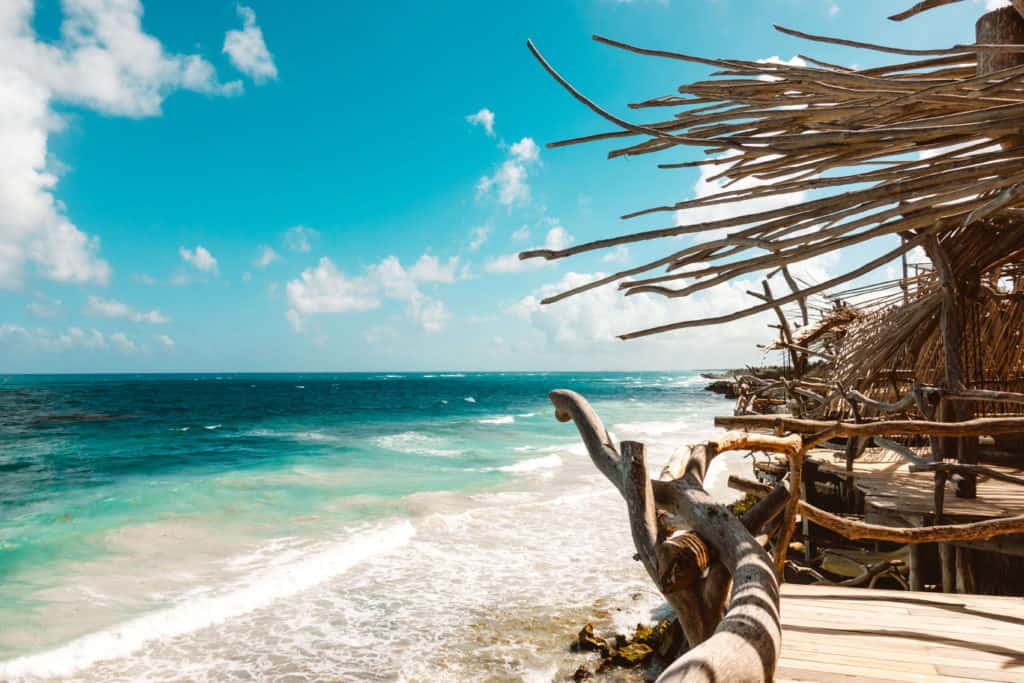 Sea views from the Sky Villa at Azulik in Tulum, Mexico