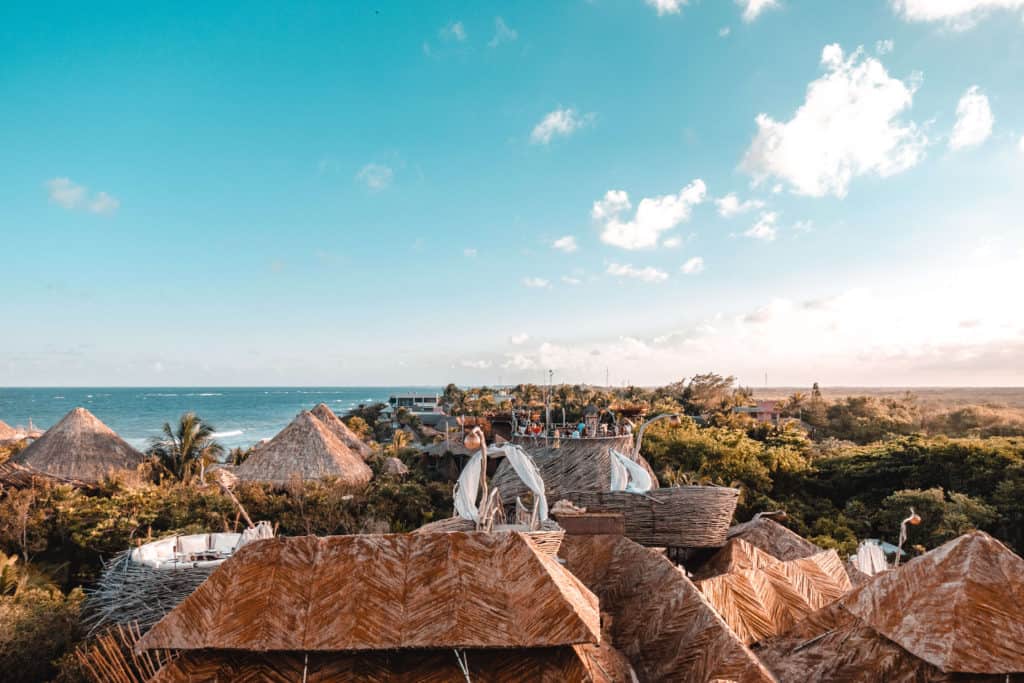 View from the rooftop nest at Kin Toh at Azulik in Tulum, Mexico