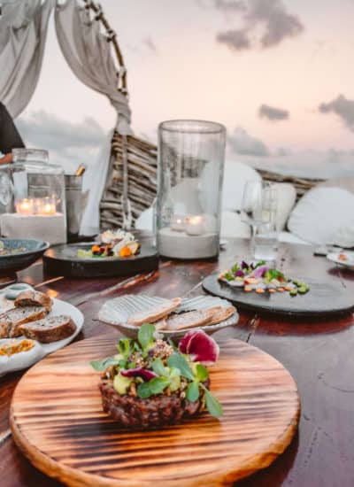 Appetizers at Kin Toh Azulik in Tulum, Mexico