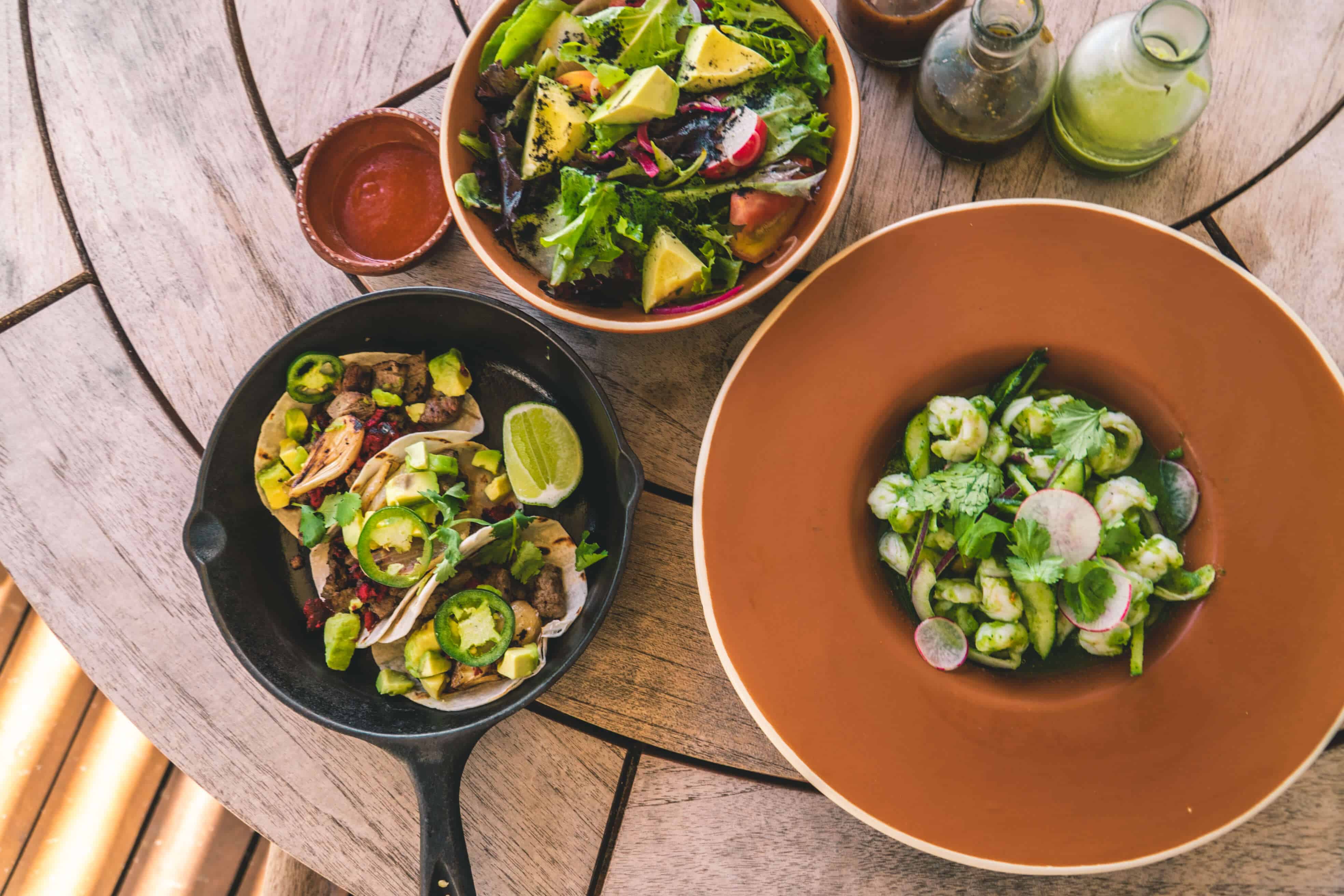 Room service tacos at Rosewood Mayakoba