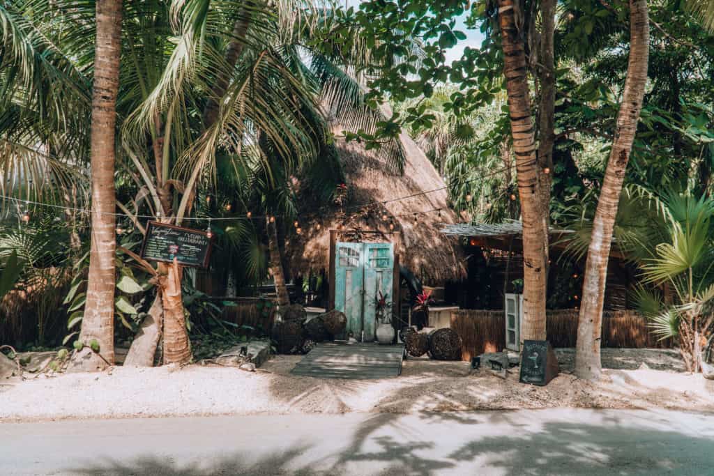 Beach road in Tulum, Mexico