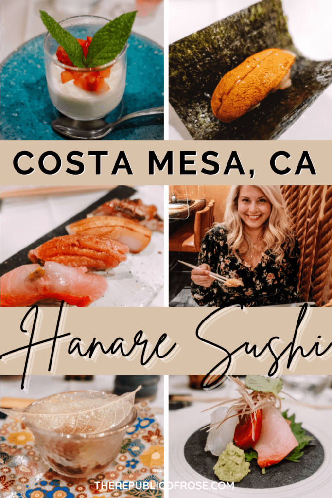 Dining at Hanare Sushi in Costa Mesa, California